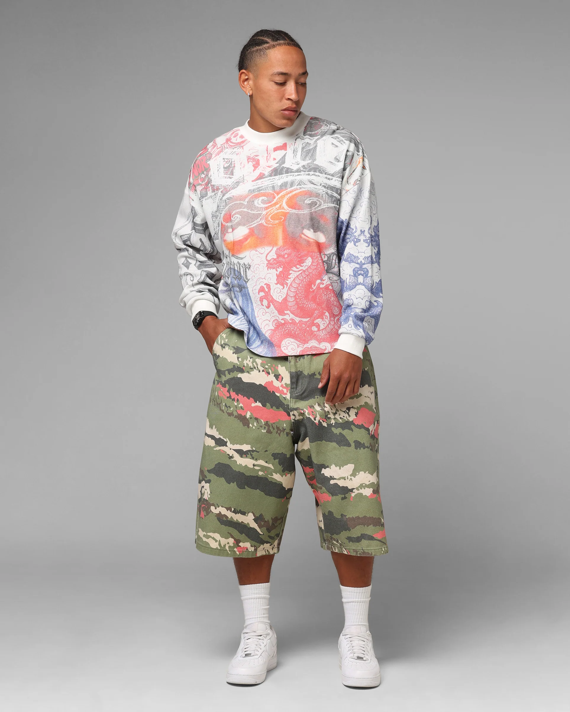 Loiter Sketch Book Long Sleeve T-Shirt White - Image 3
