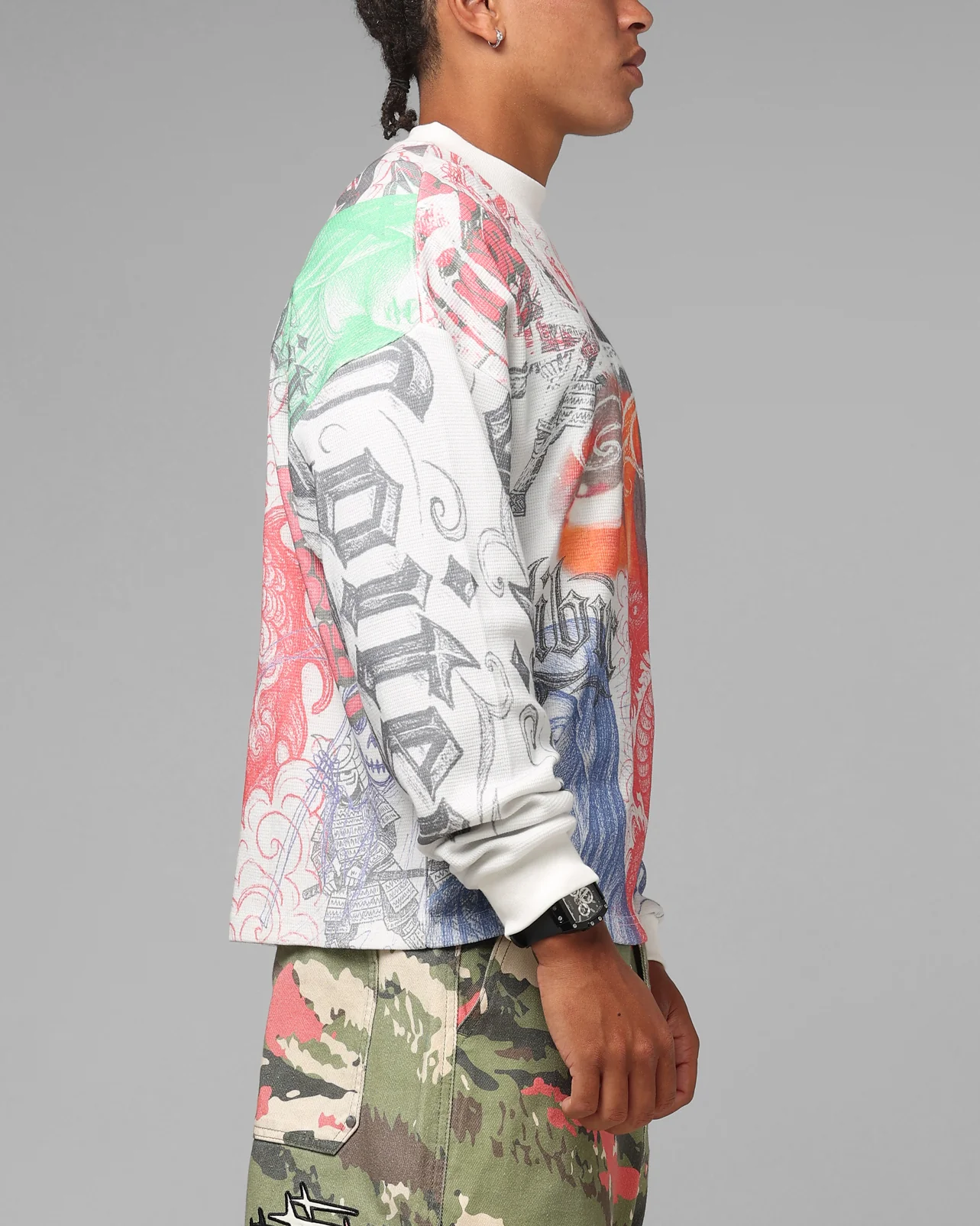 Loiter Sketch Book Long Sleeve T-Shirt White - Image 5