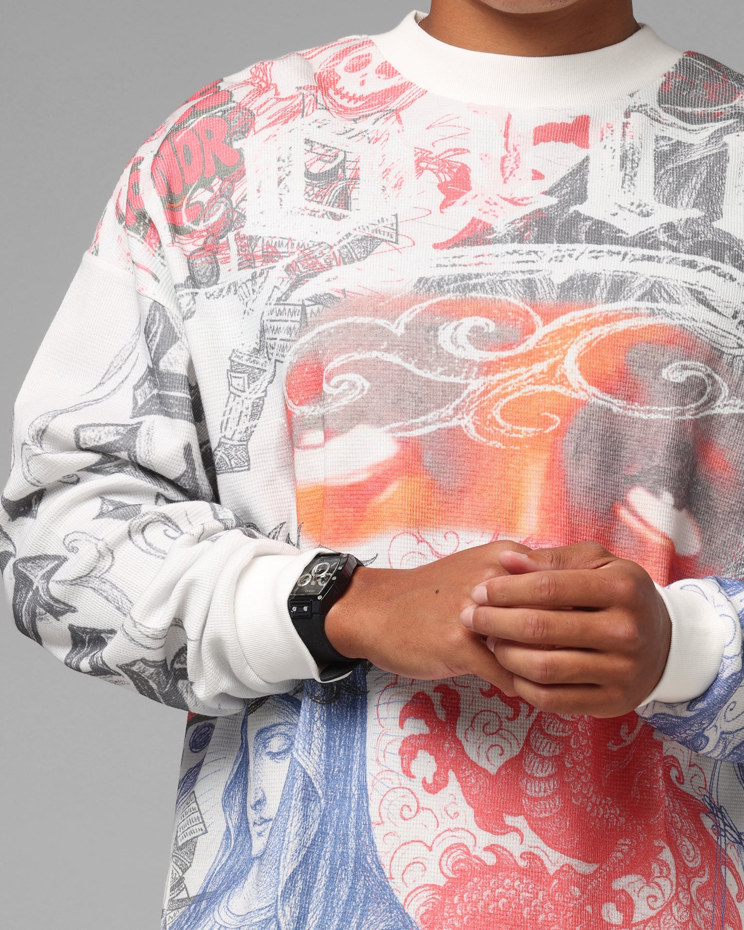 Loiter Sketch Book Long Sleeve T-Shirt White - Image 7