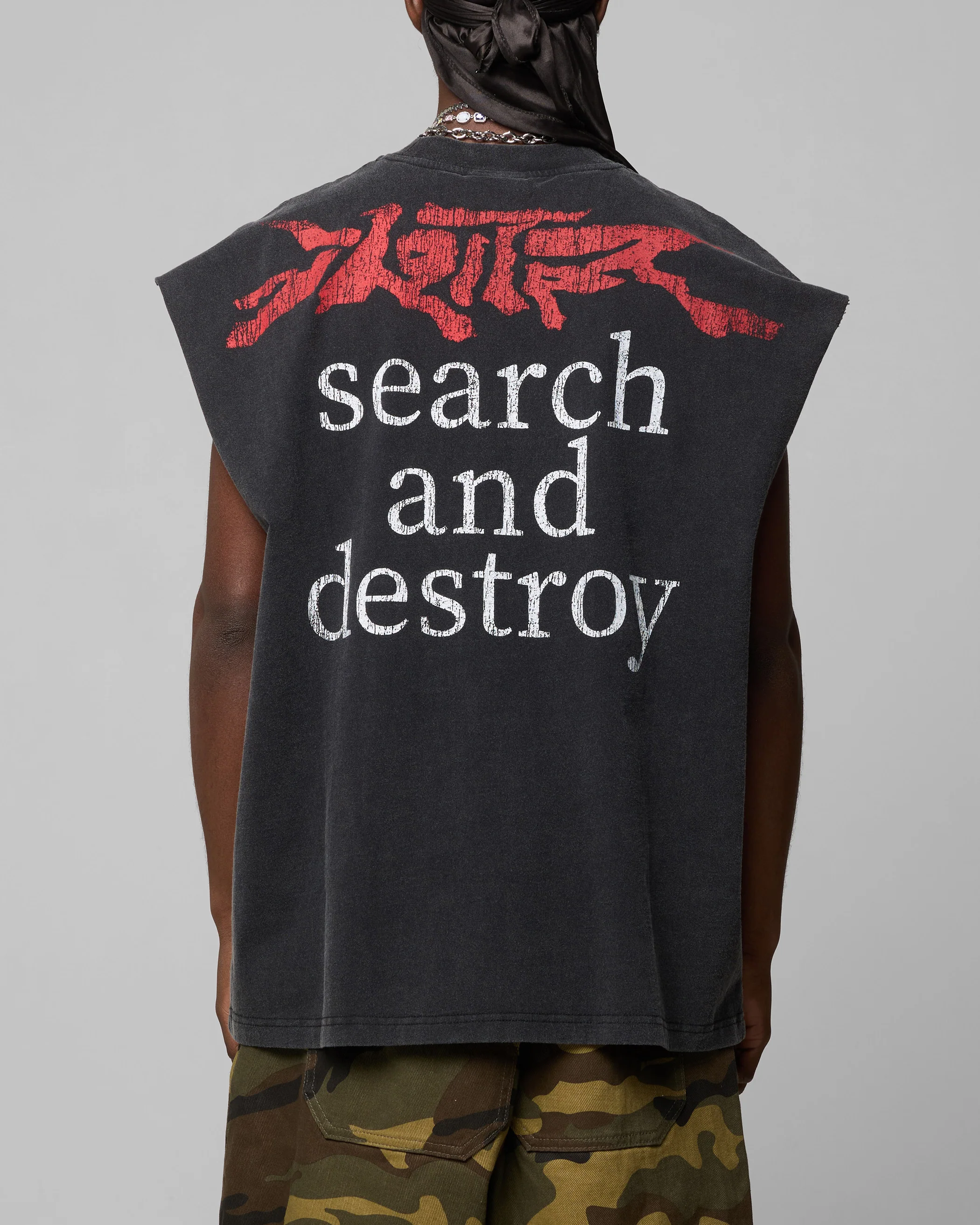 Ski Mask Muscle T-Shirt Vintage Black - Image 2