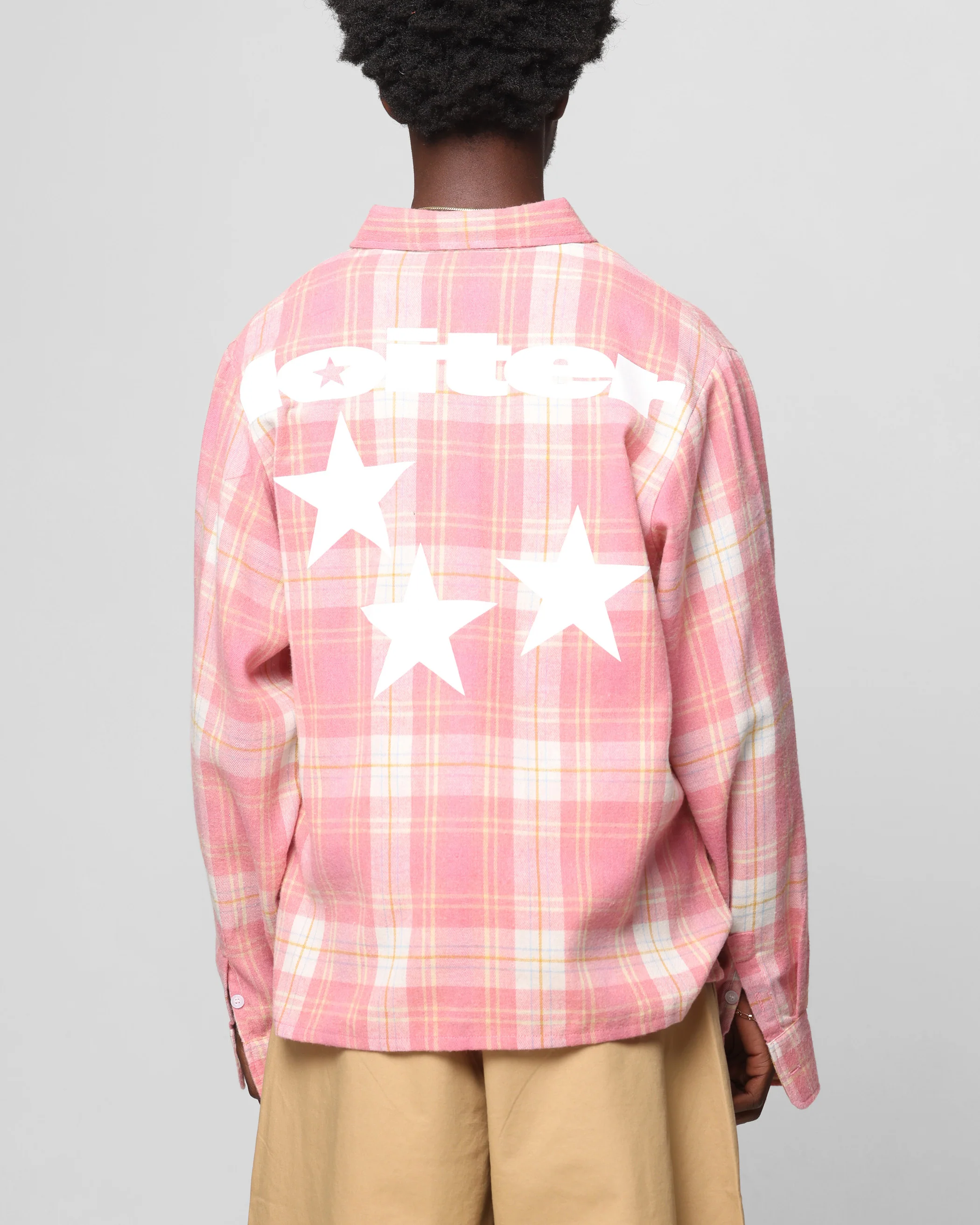 Loiter Solar Button Up Shirt Red Check - Image 2