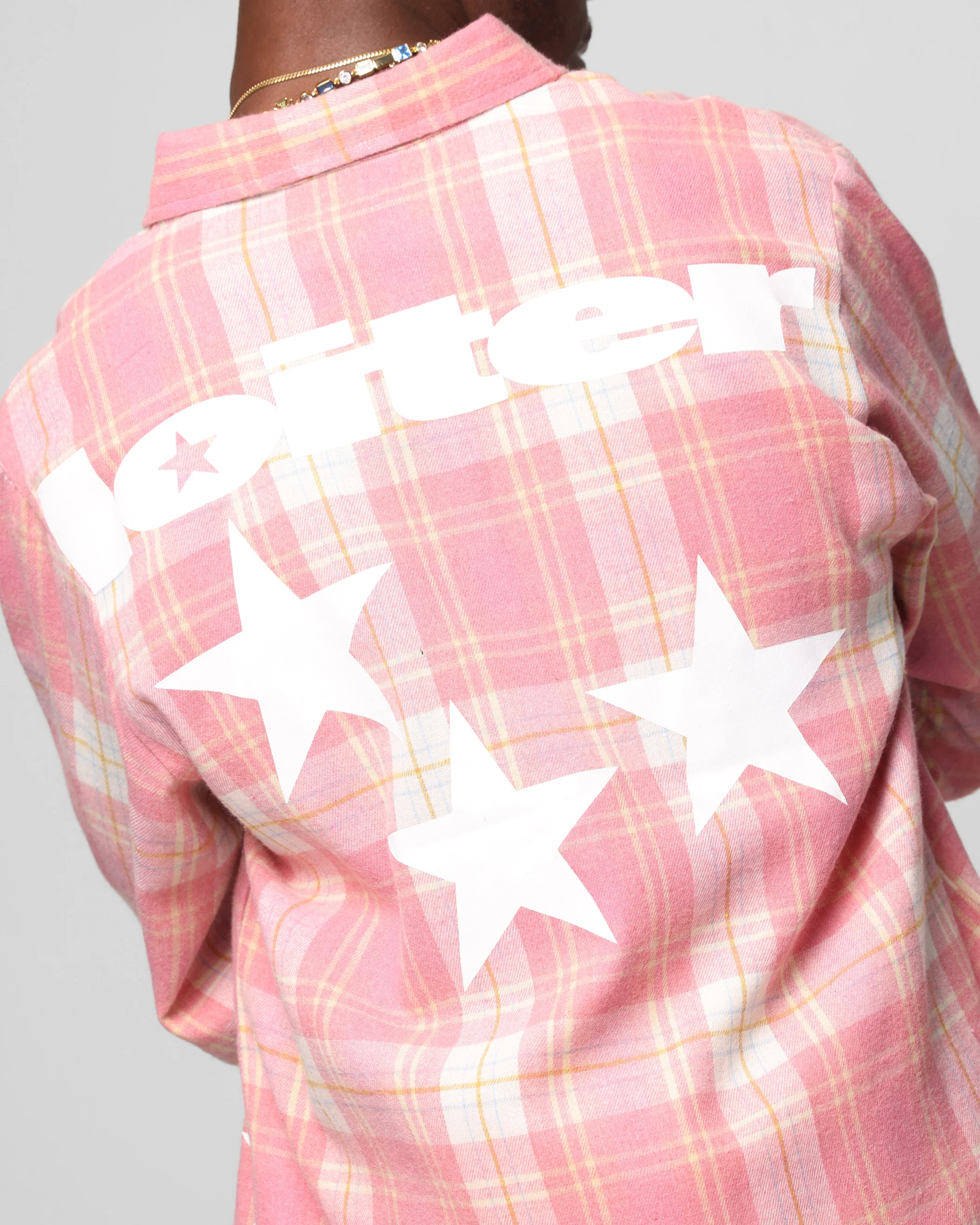 Loiter Solar Button Up Shirt Red Check - Image 8
