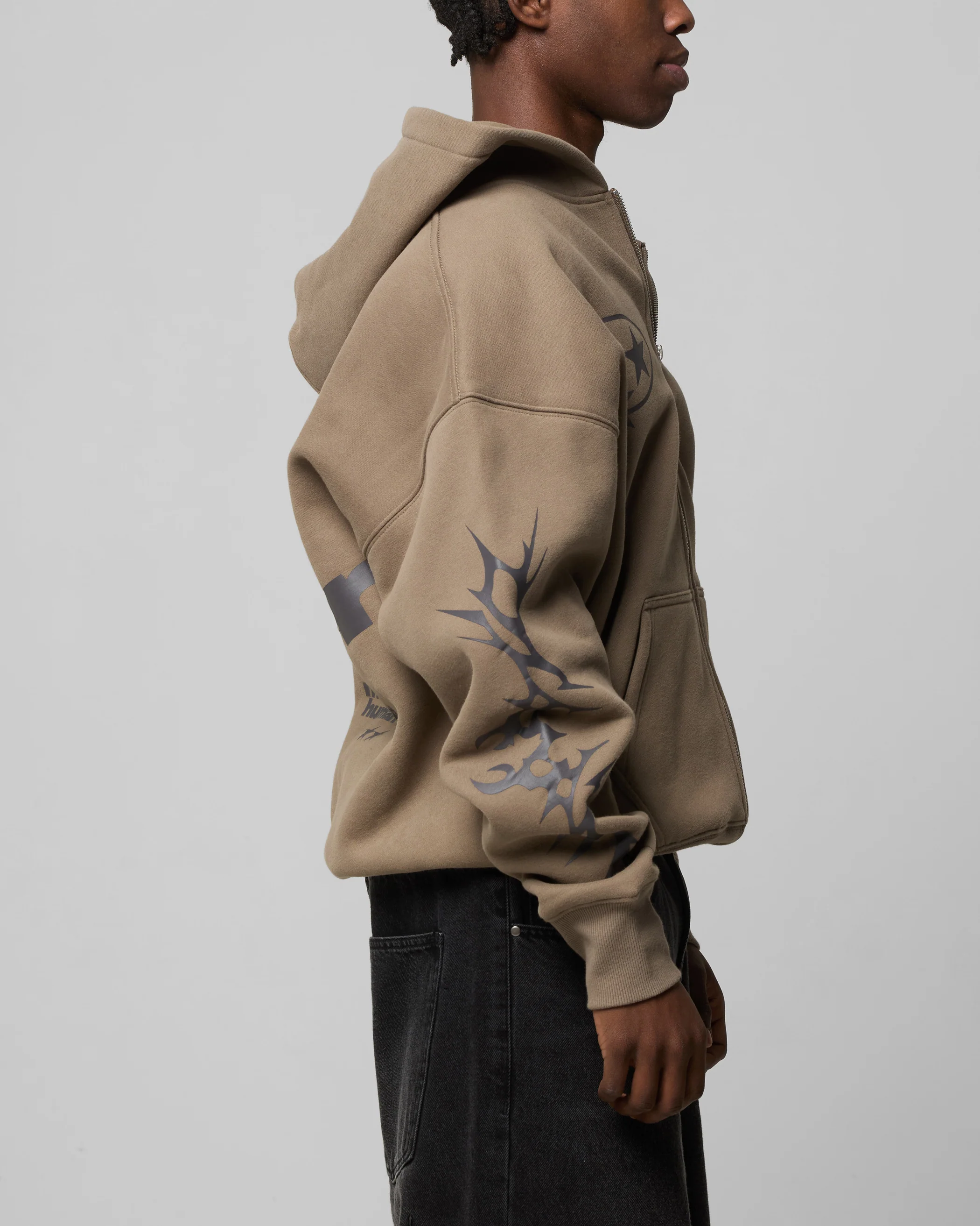 Loiter Solar Zip Hoodie Brown - Image 5