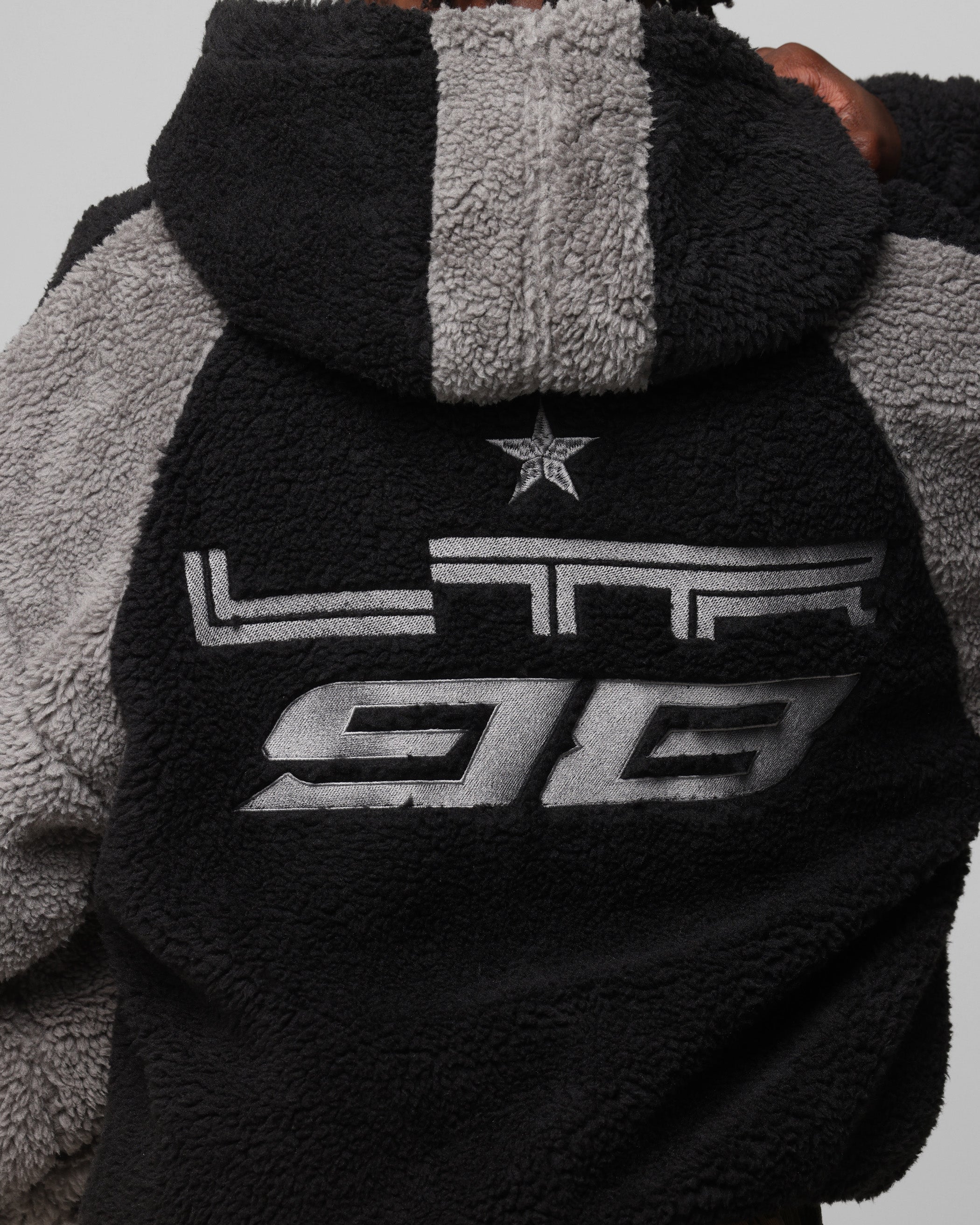 Loiter Speedway Fleece Jacket Black/Grey - Image 7