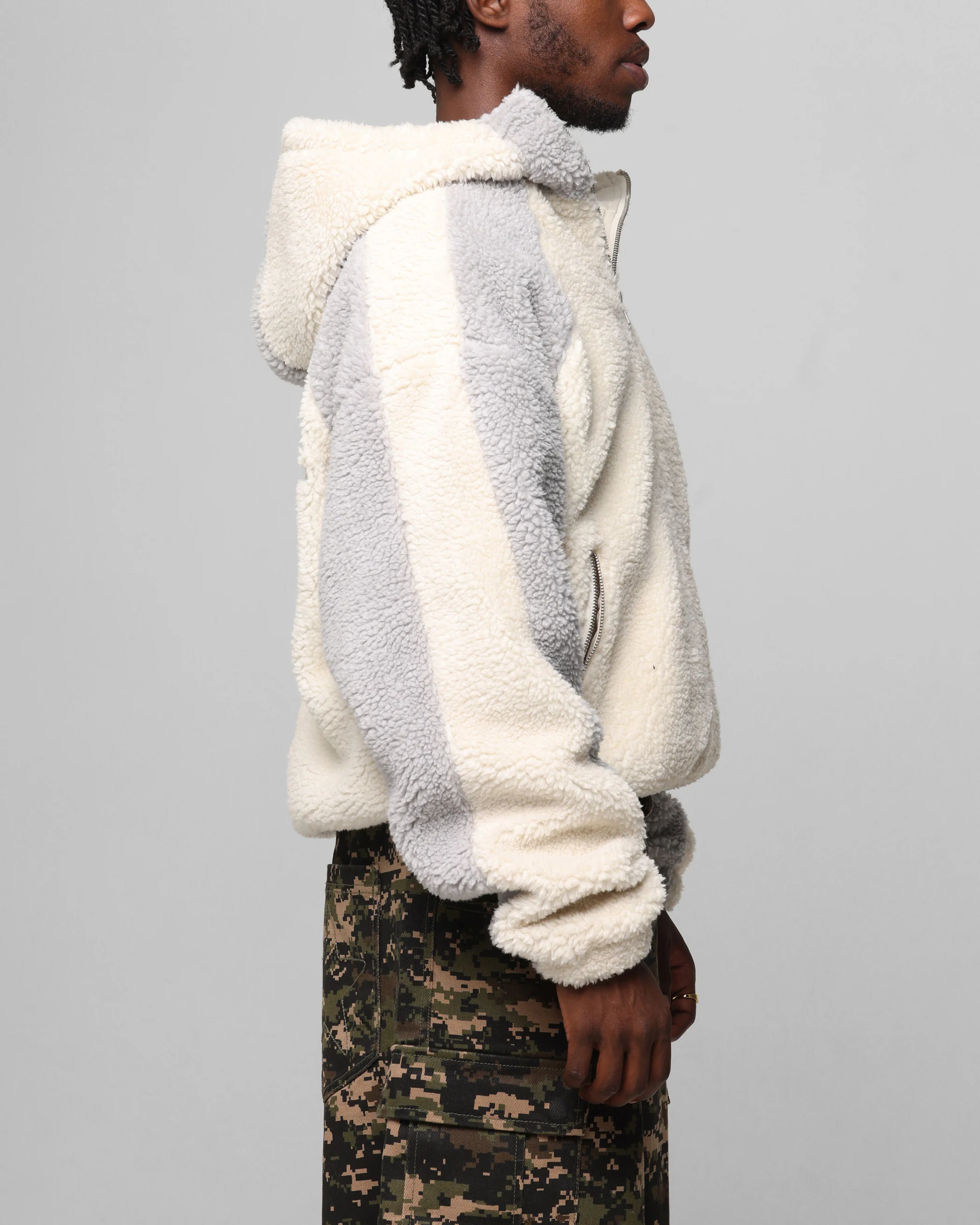Loiter Speedway Fleece Jacket Stone - Image 4