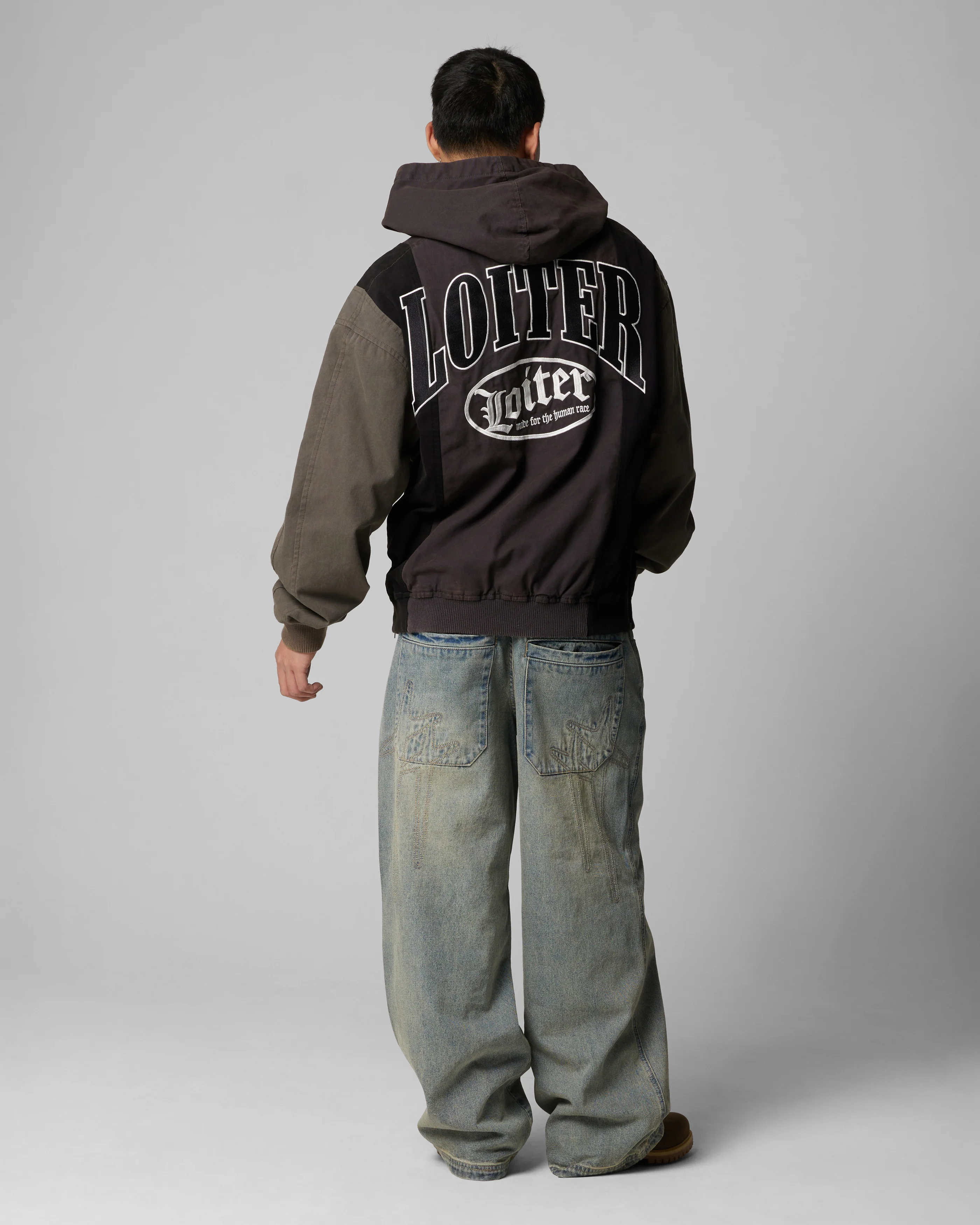 Loiter Splinter Hoodie Black/Charcoal - Image 3