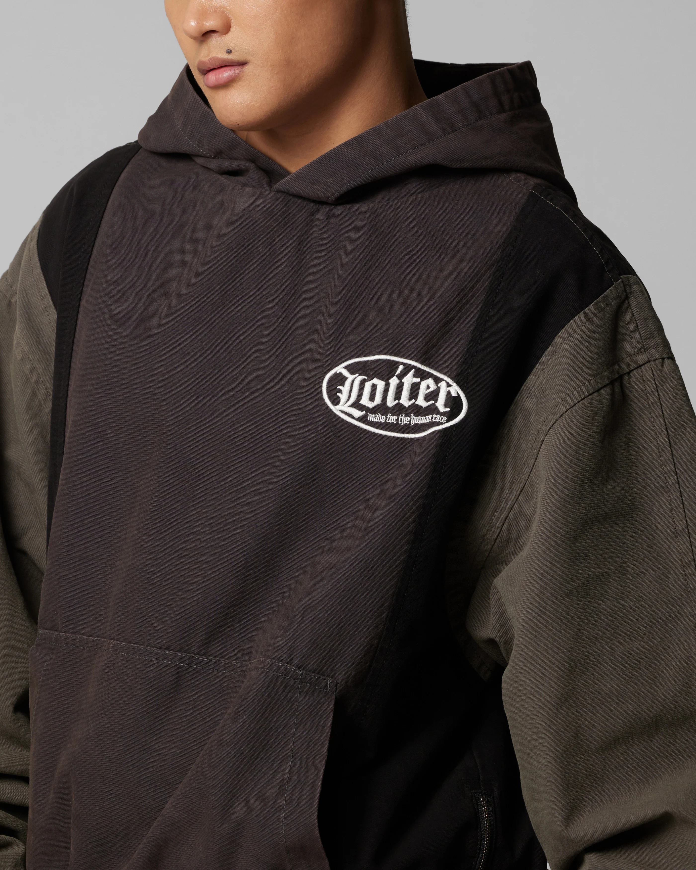 Loiter Splinter Hoodie Black/Charcoal - Image 8