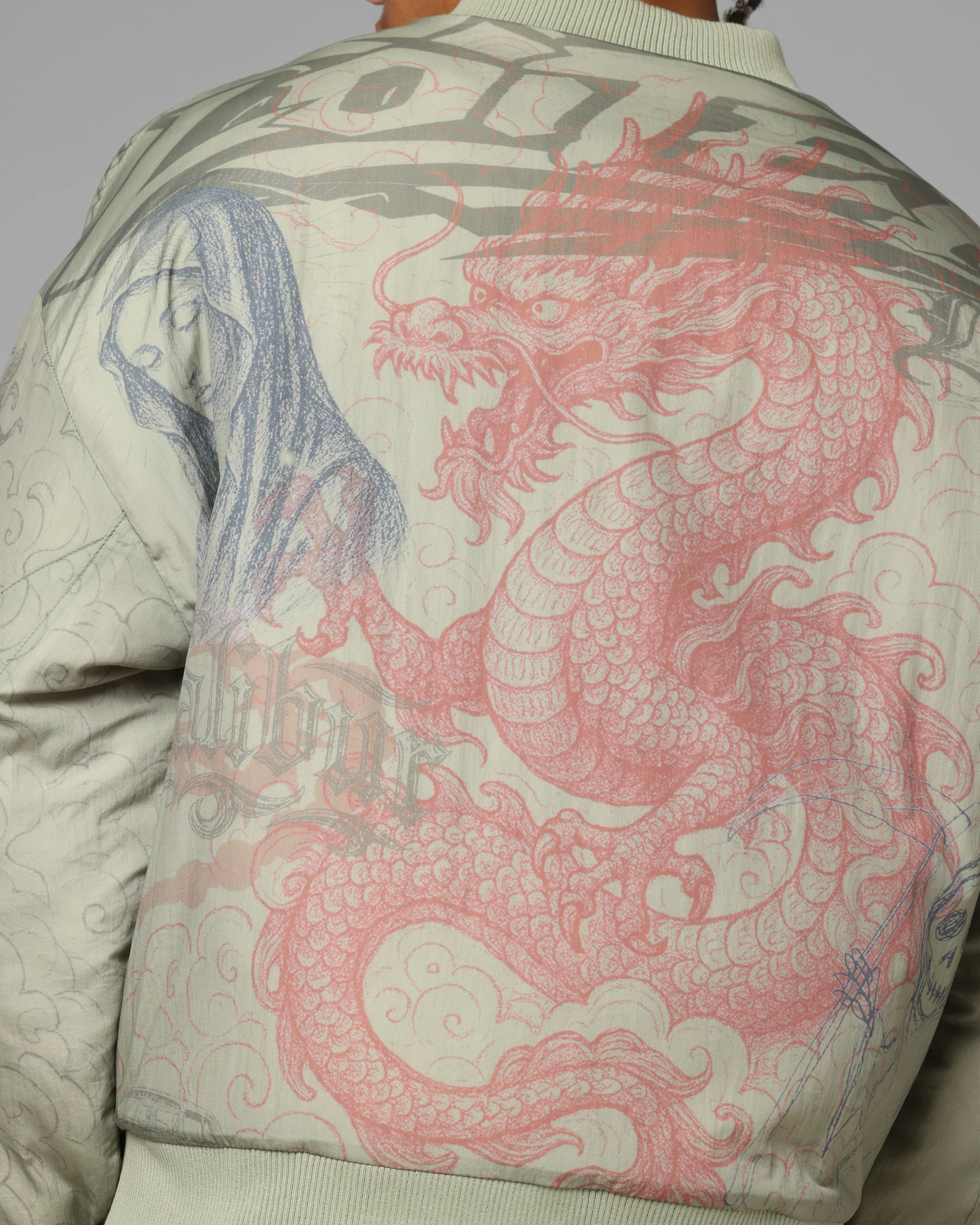 Loiter Spray Bomber Jacket Khaki - Image 7