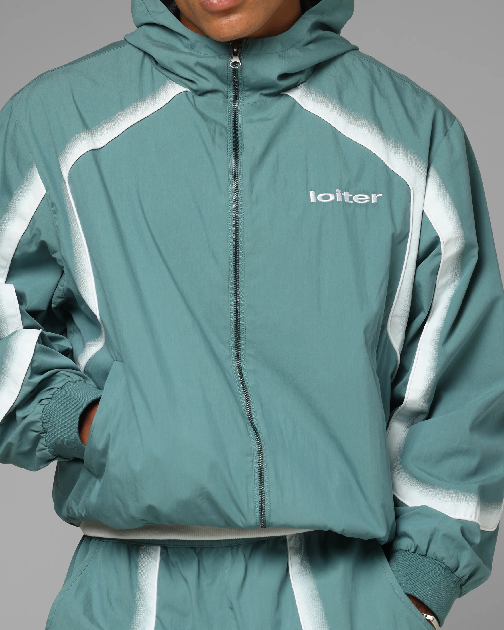 Loiter Spray Day Track Jacket Teal - Image 7