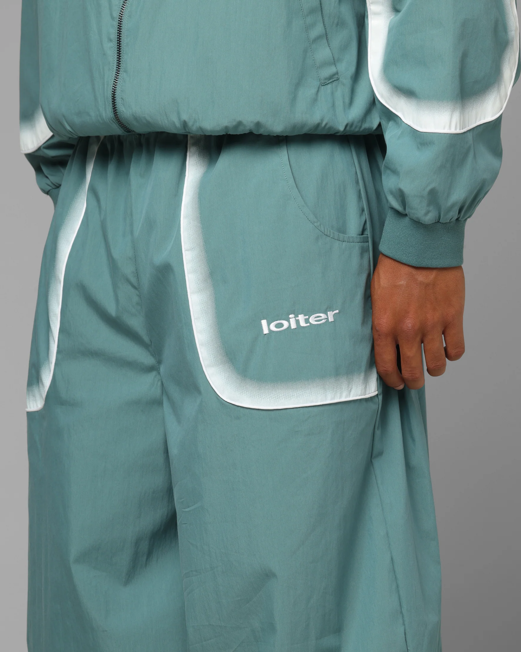 Loiter Spray Day Trackpants Teal - Image 3