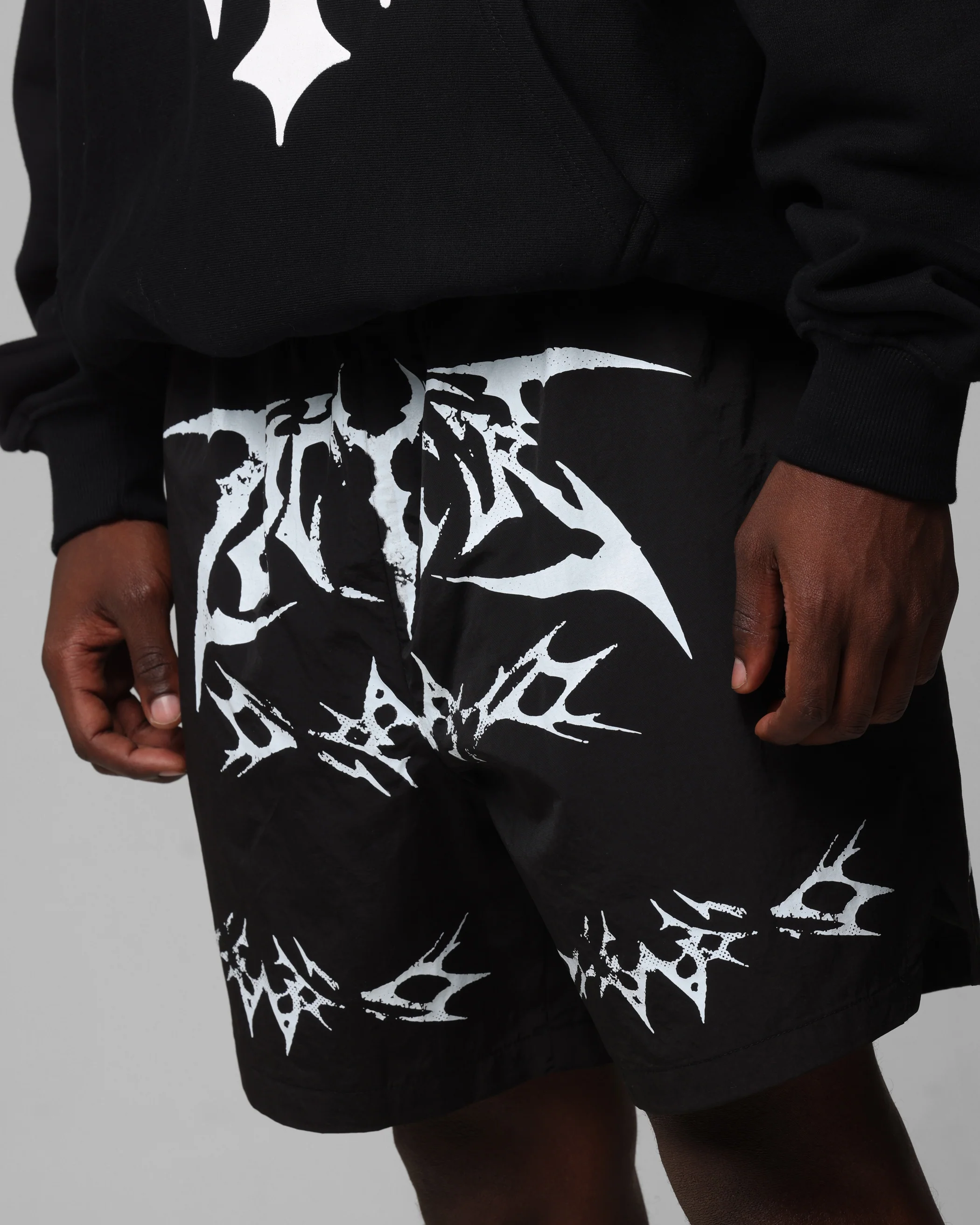 Loiter Stacked Metal Walk Shorts Black - Image 3