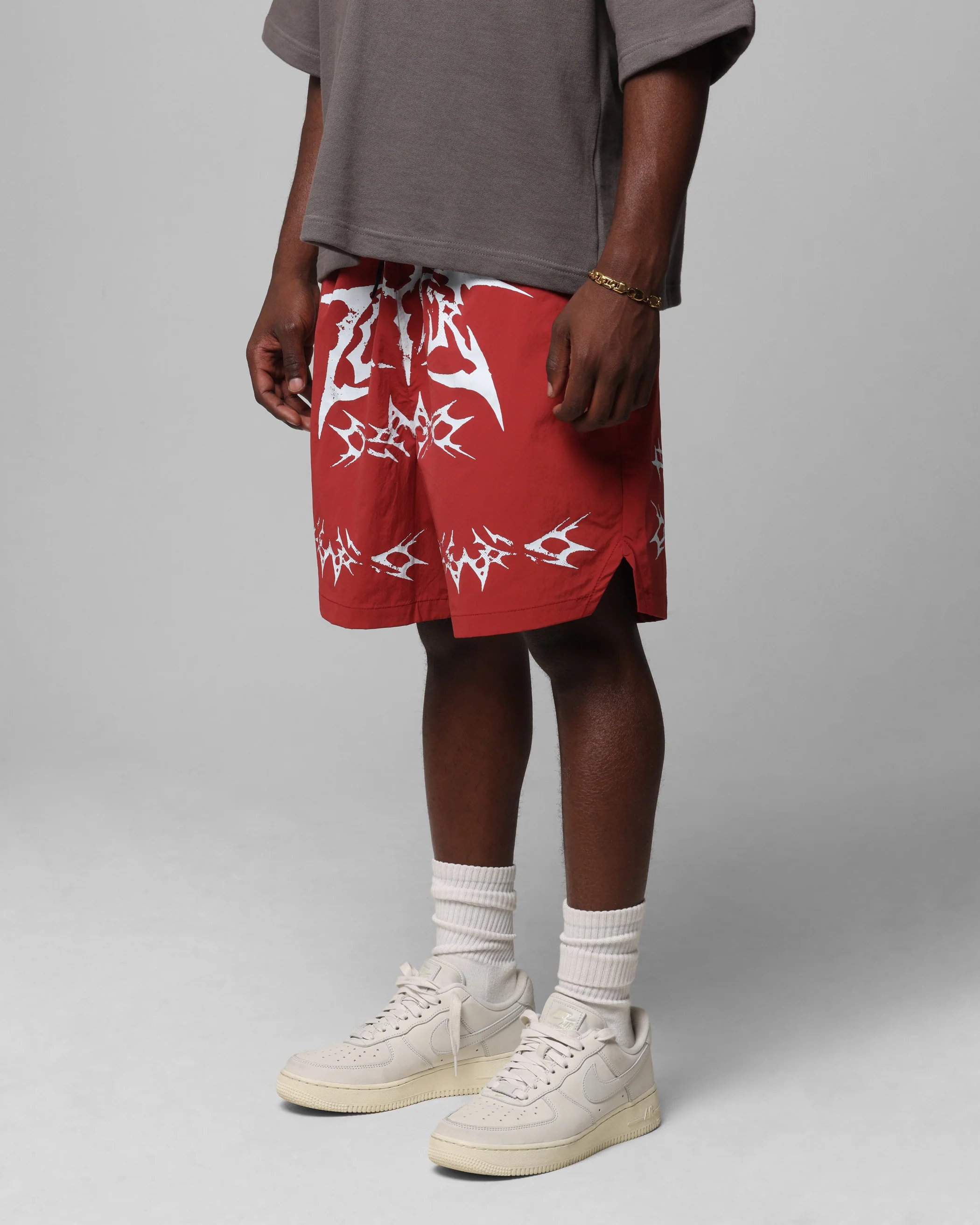 Loiter Stacked Metal Walk Shorts Burgandy - Image 5