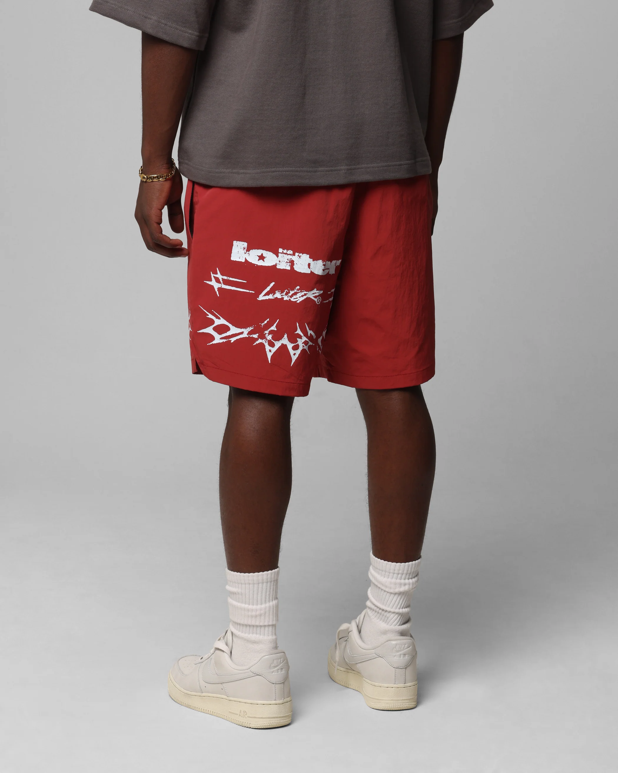 Loiter Stacked Metal Walk Shorts Burgandy - Image 6