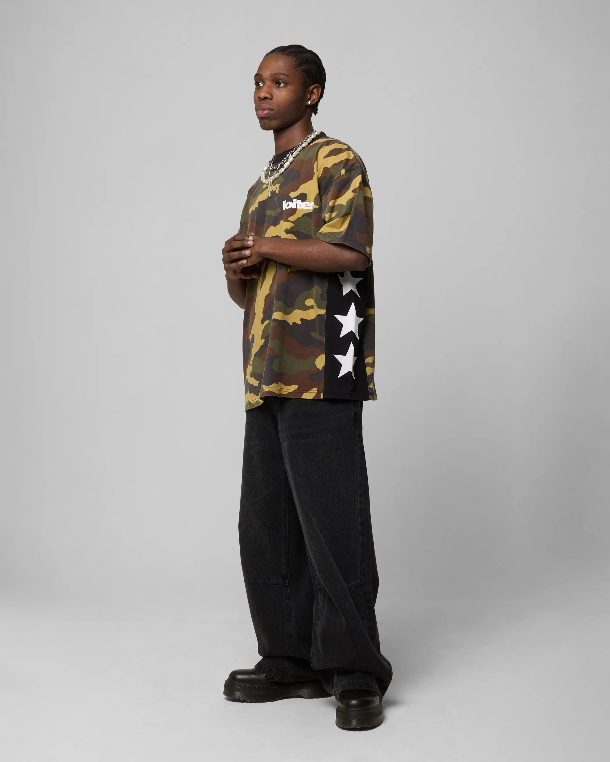 Loiter Star Child T-Shirt Woodland Camo - Image 3