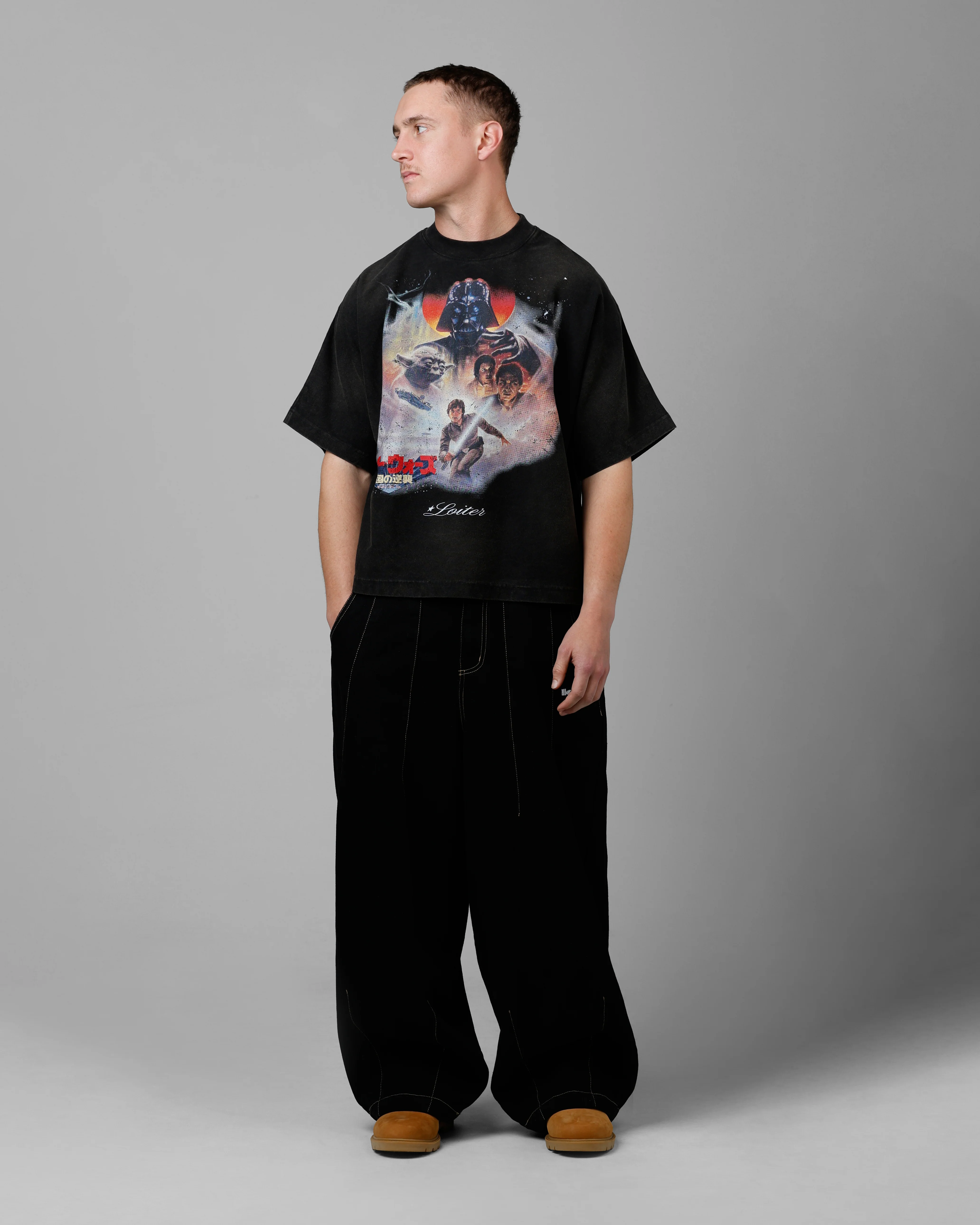 Star Wars Vintage T-Shirt Washed Black - Image 3
