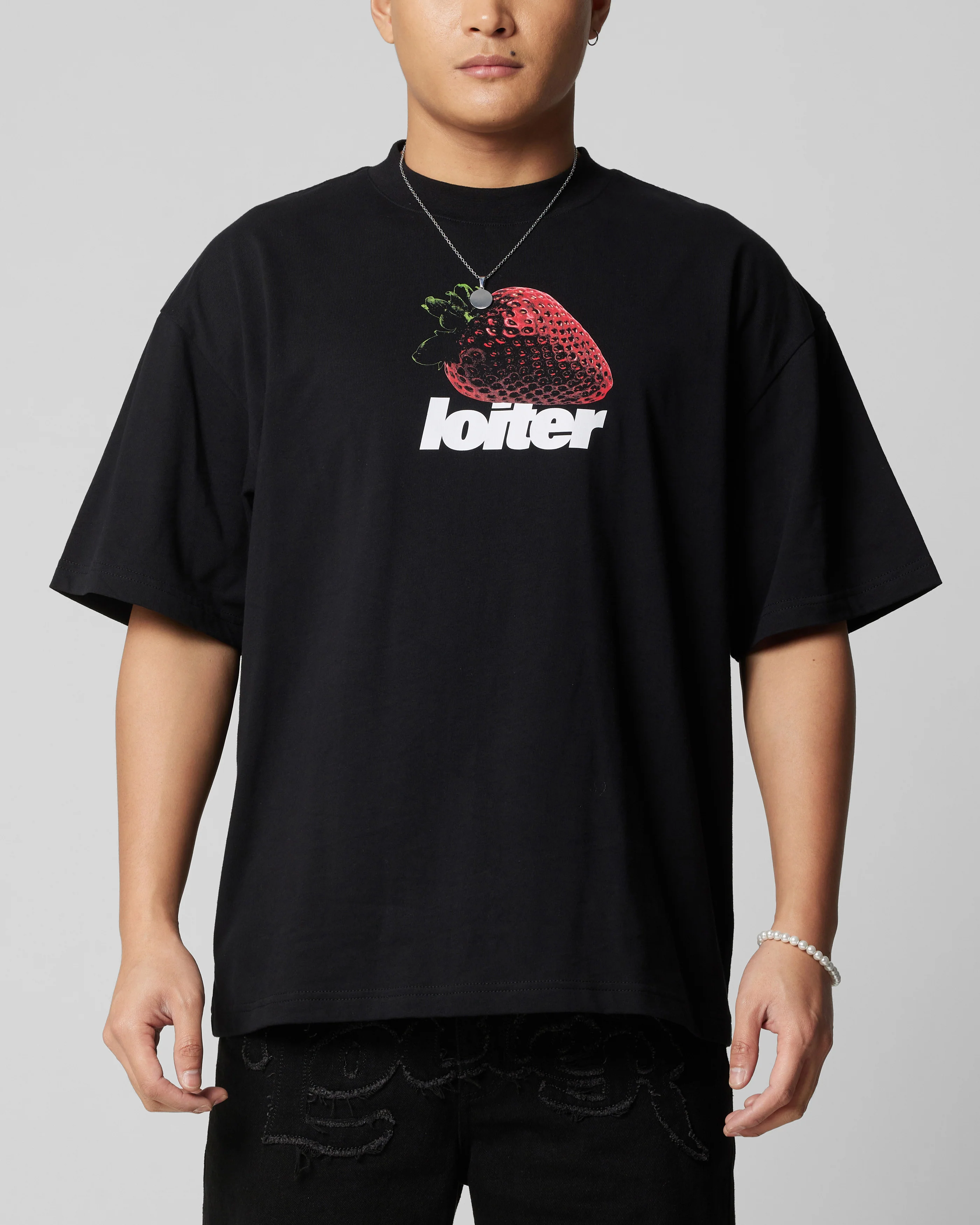 Strawberry T-Shirt Black - Image 2