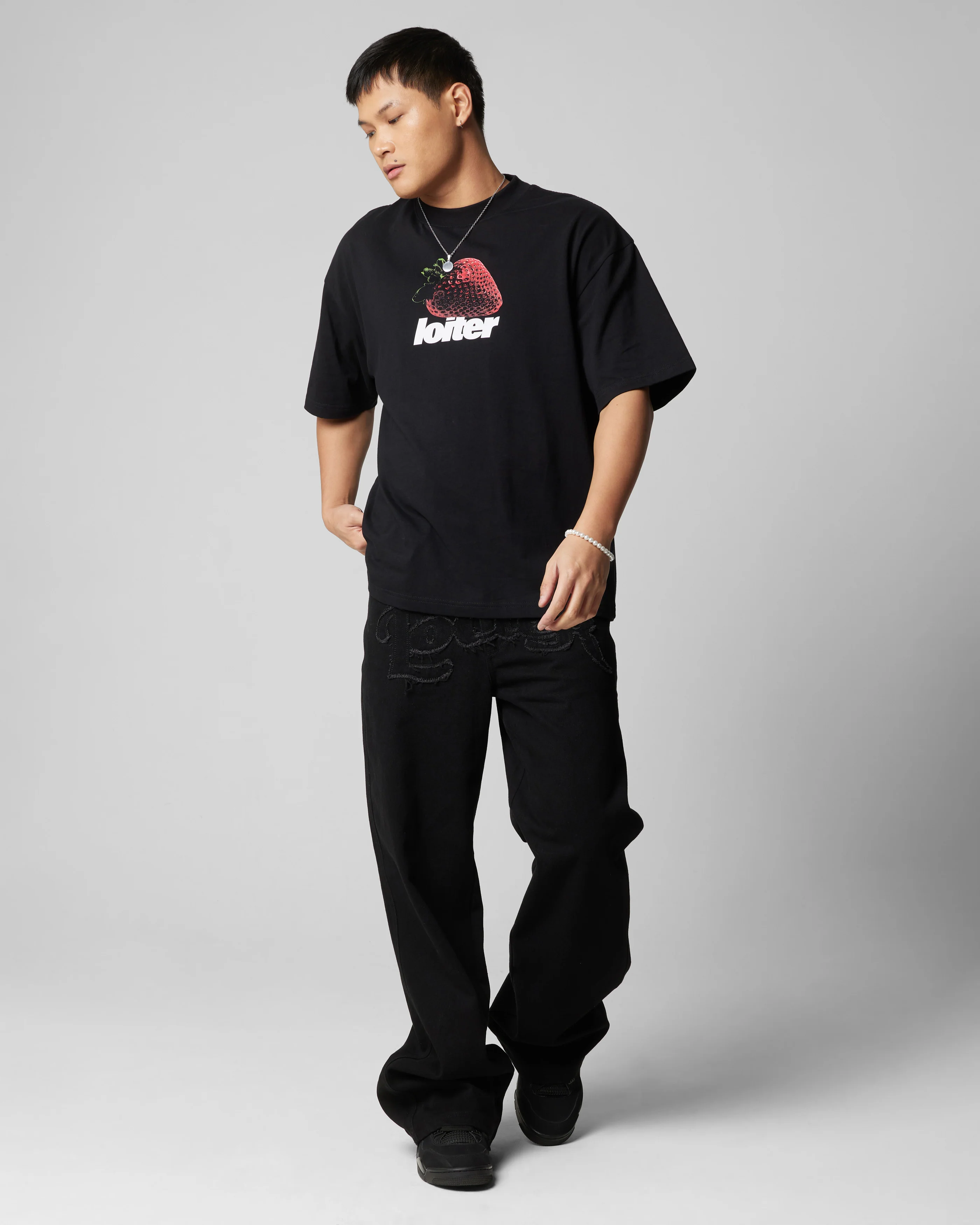 Strawberry T-Shirt Black - Image 3