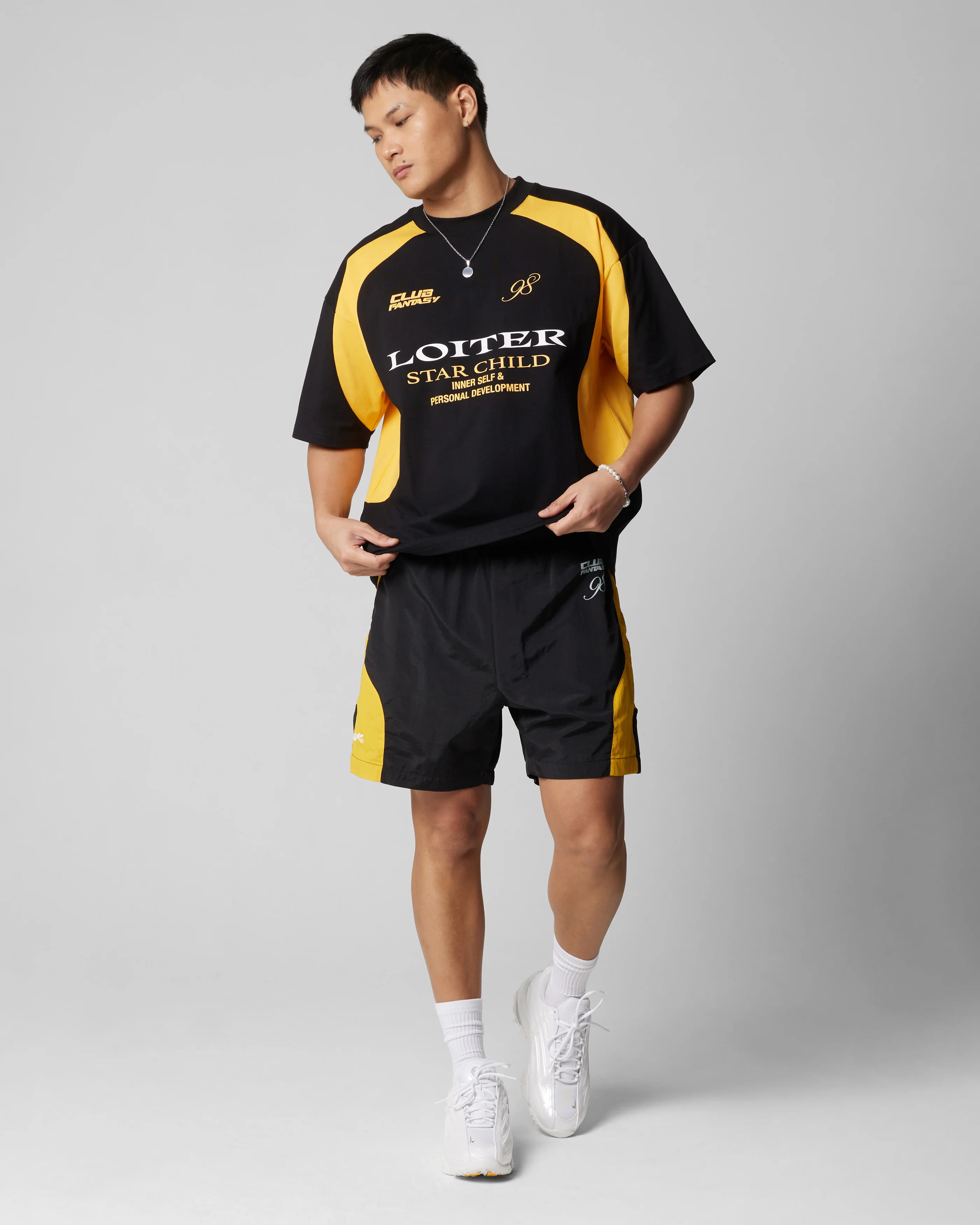 Subcultural Panel T-Shirt Black/Yellow - Image 2