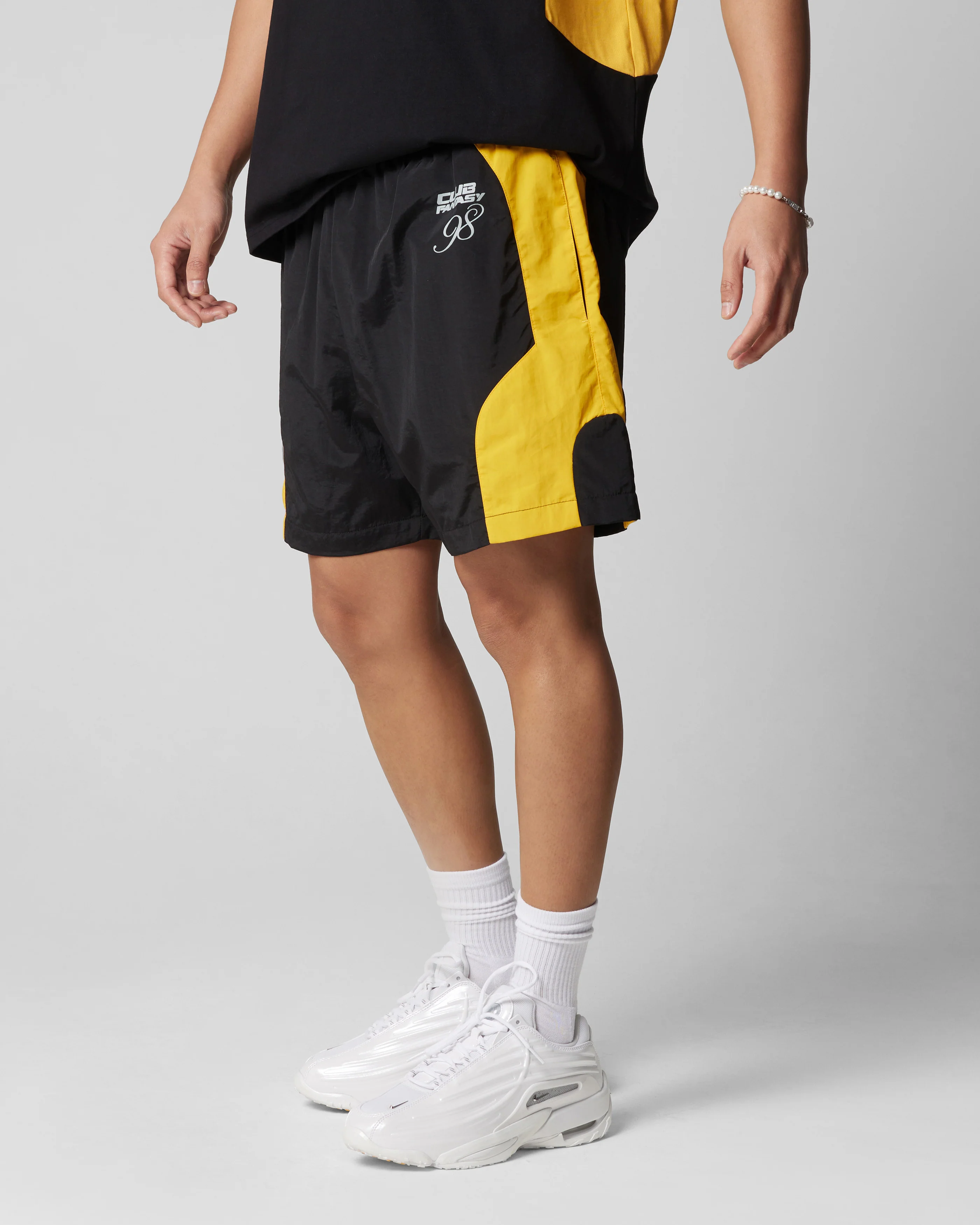 Subculture Panel Shorts Black/Yellow - Image 6
