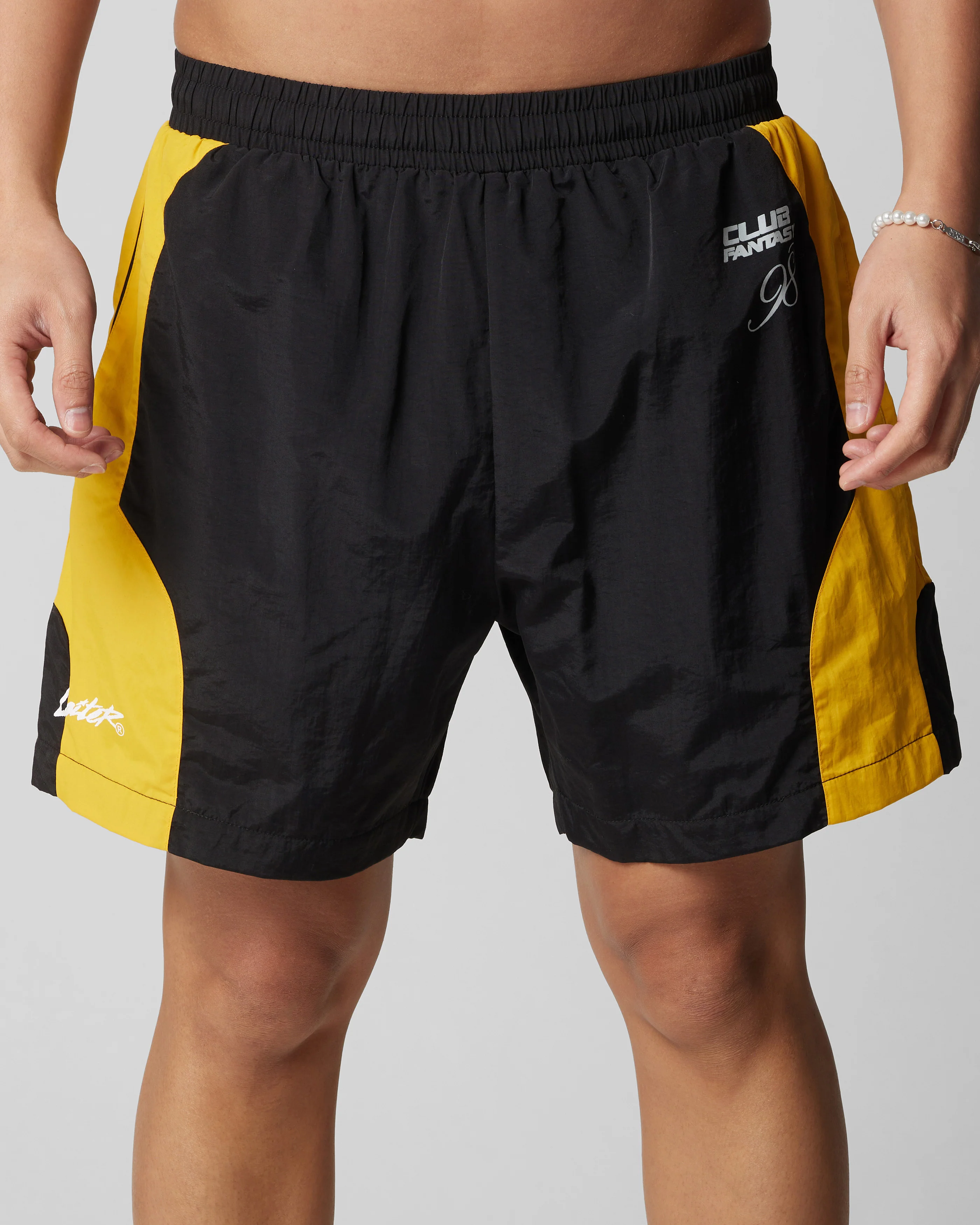 Subculture Panel Shorts Black/Yellow - Image 8