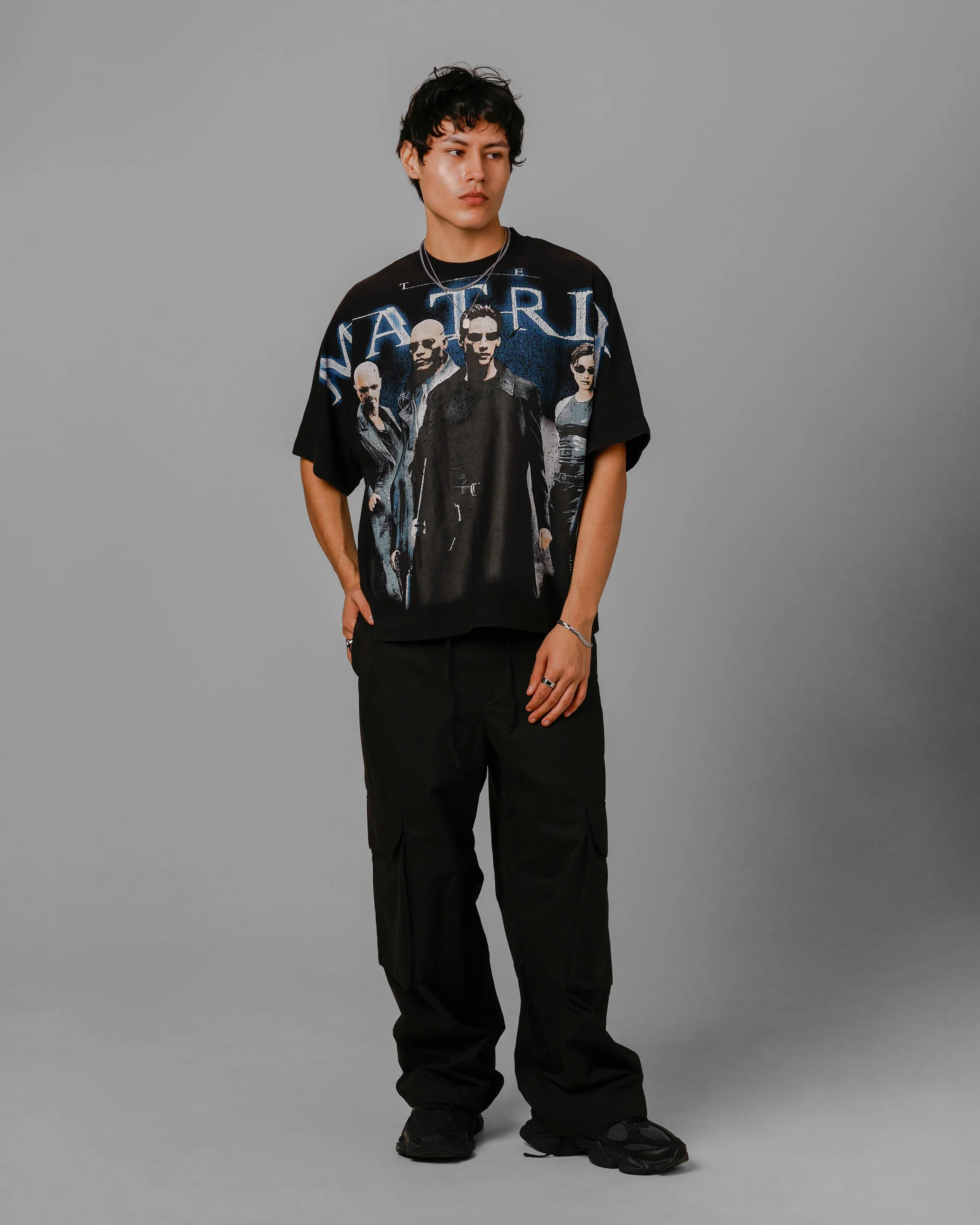 The Matrix Boxy T-Shirt Washed Black - Image 3