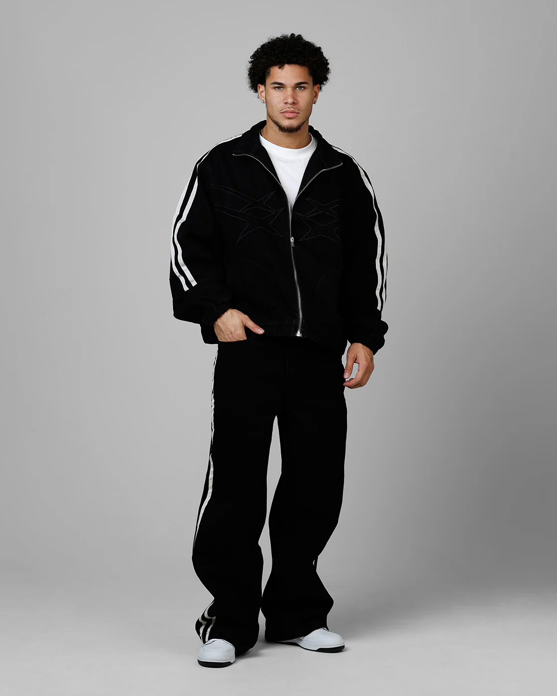 Track Star Denim Jacket Black - Image 3