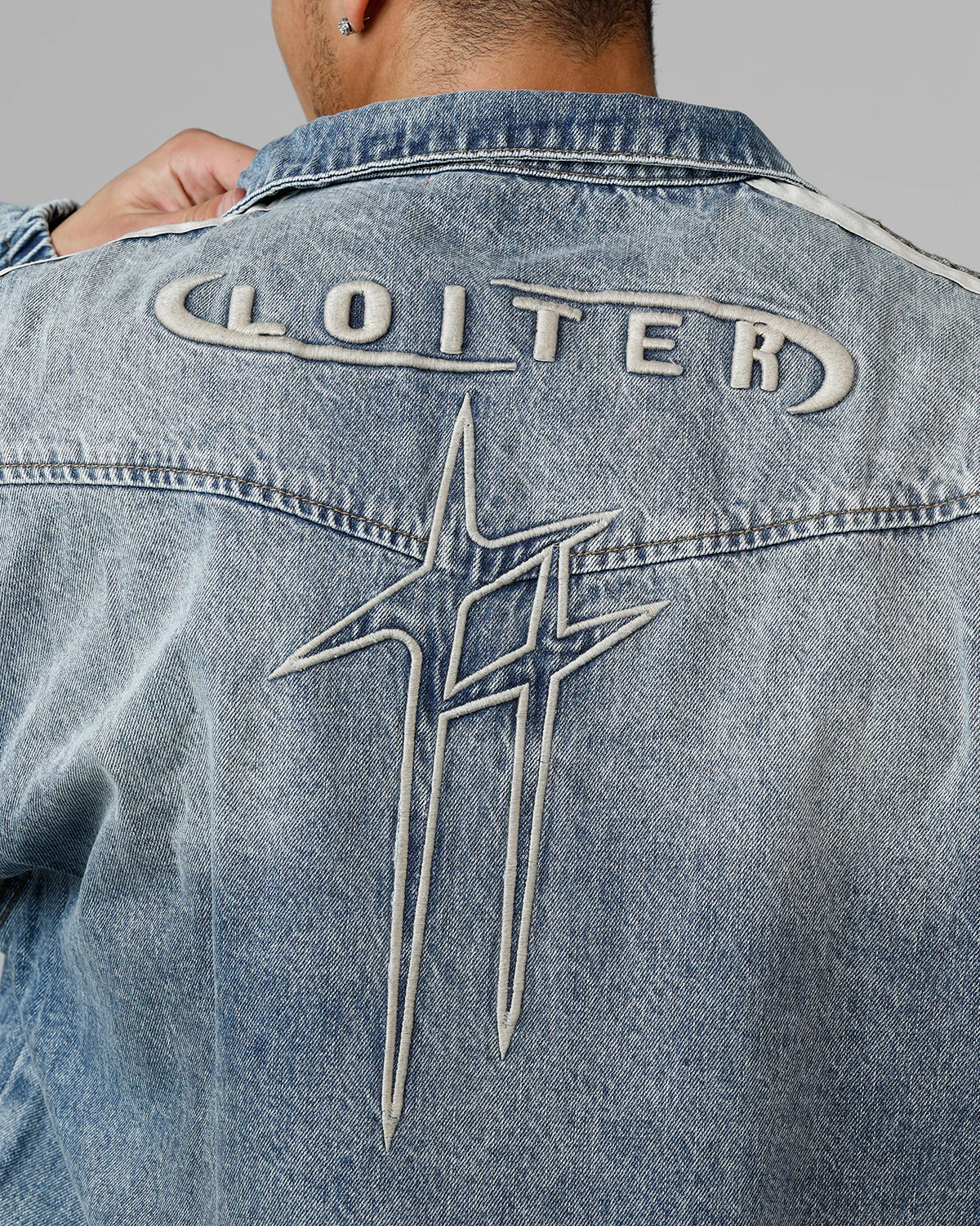 Track Star Denim Jacket Blue Wash - Image 7
