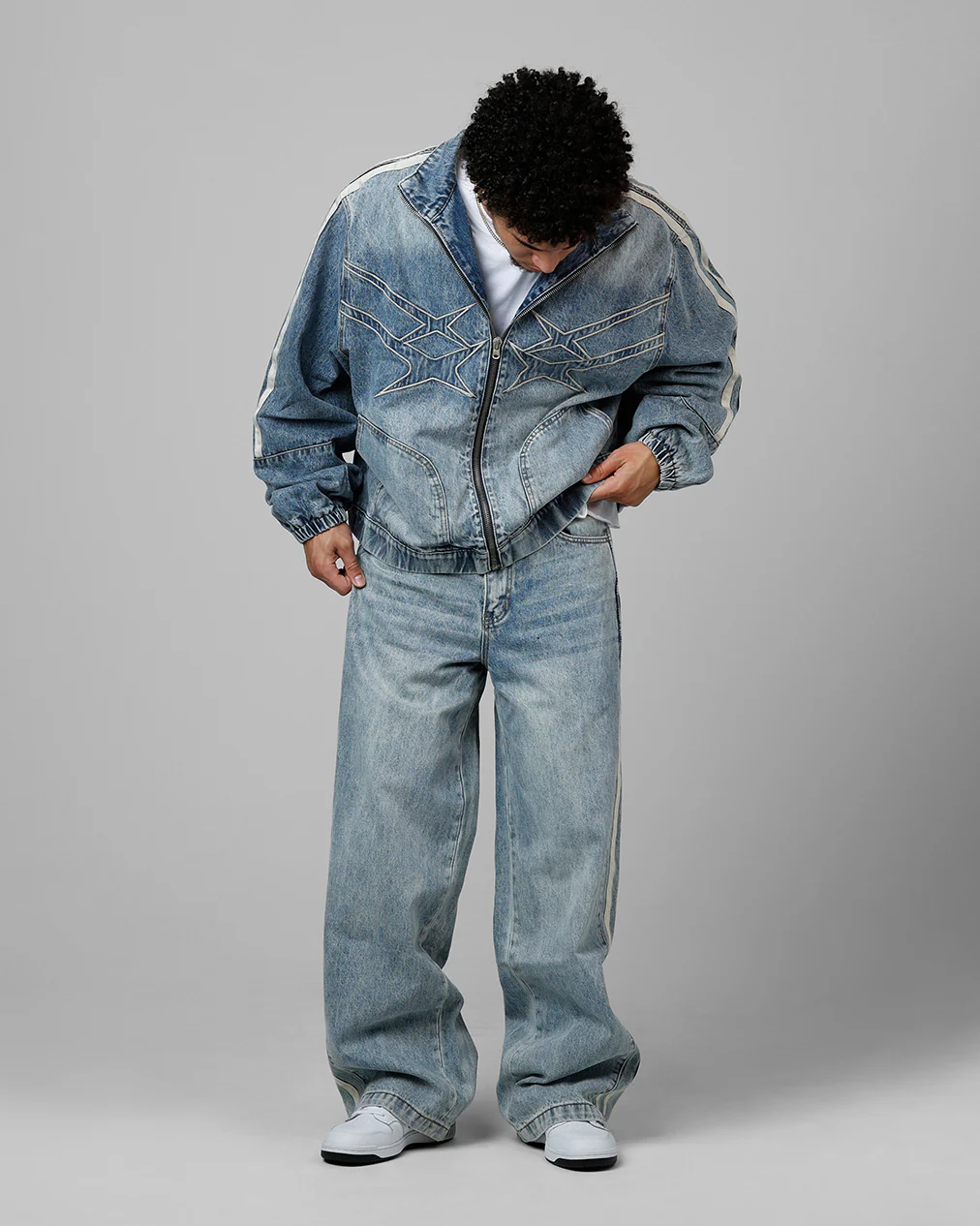 Track Star Denim Jeans Blue Wash - Image 2