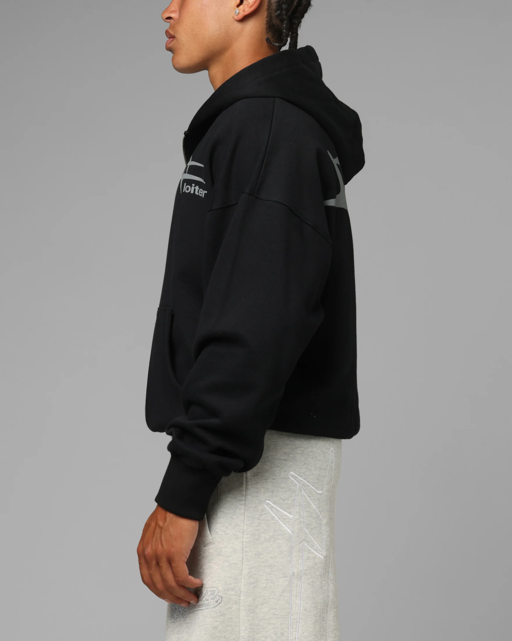 Loiter Hybrid Premium Hoodie Black - Image 6