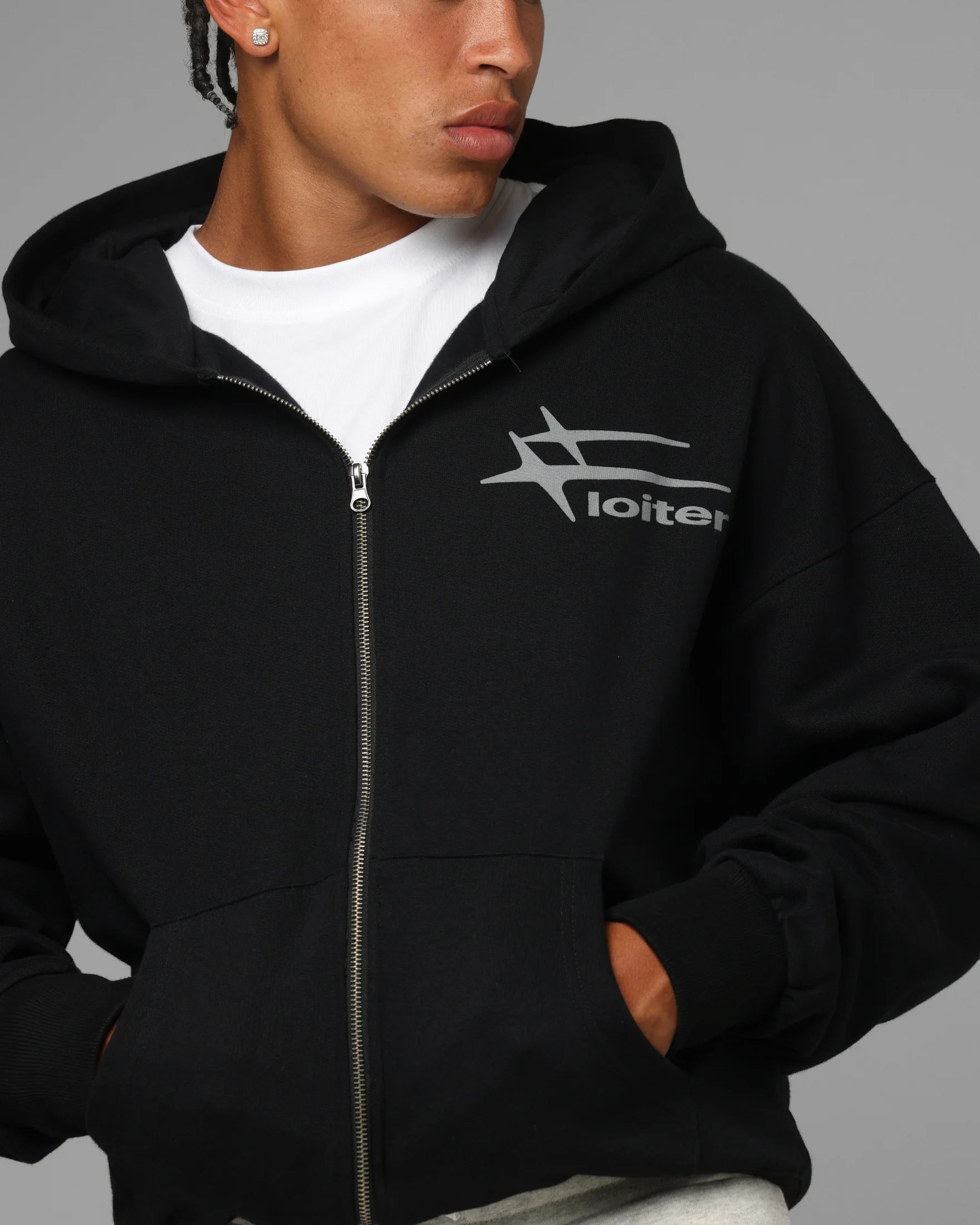 Loiter Hybrid Premium Hoodie Black - Image 8