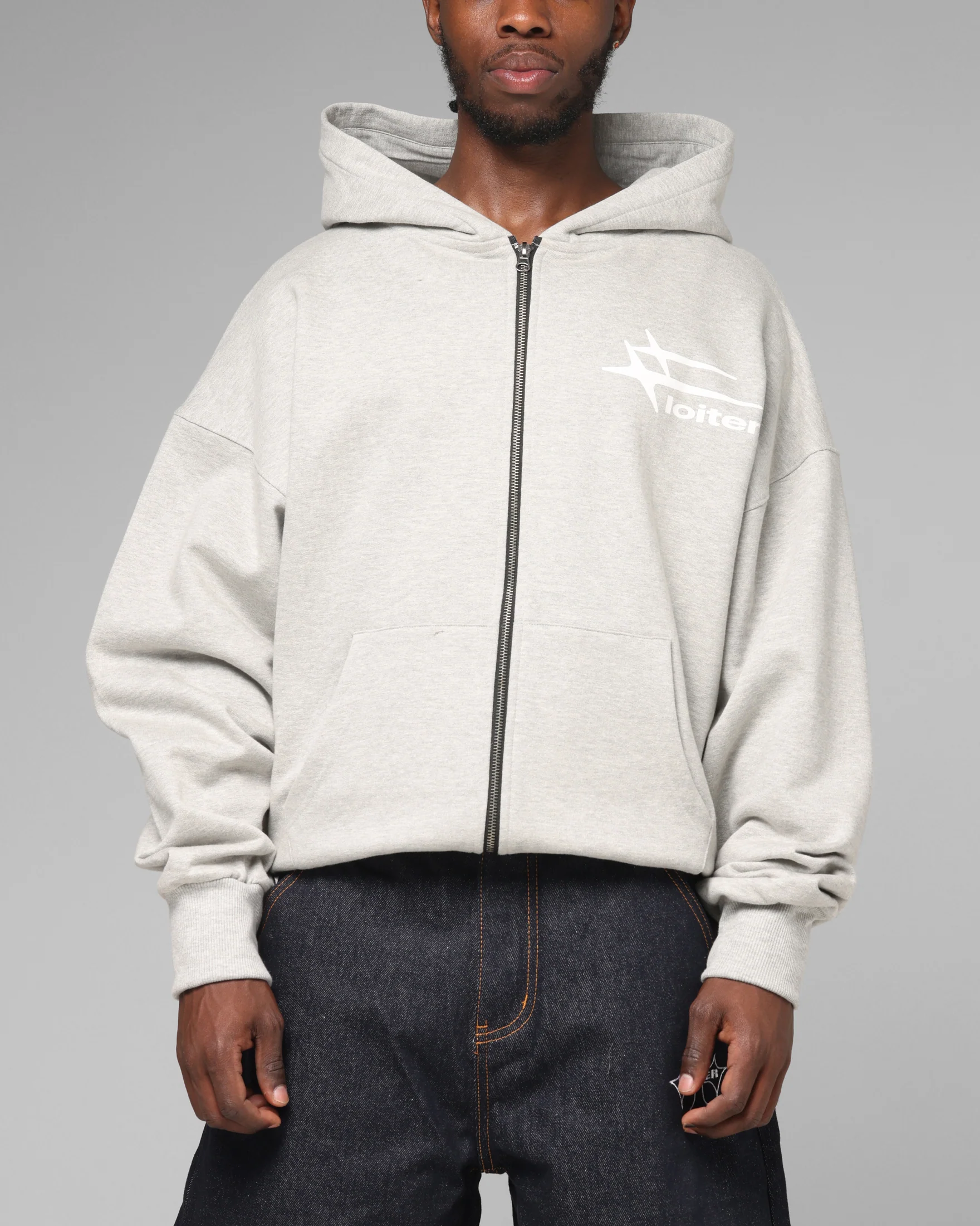 Loiter Hybrid Premium Hoodie Grey - Image 2