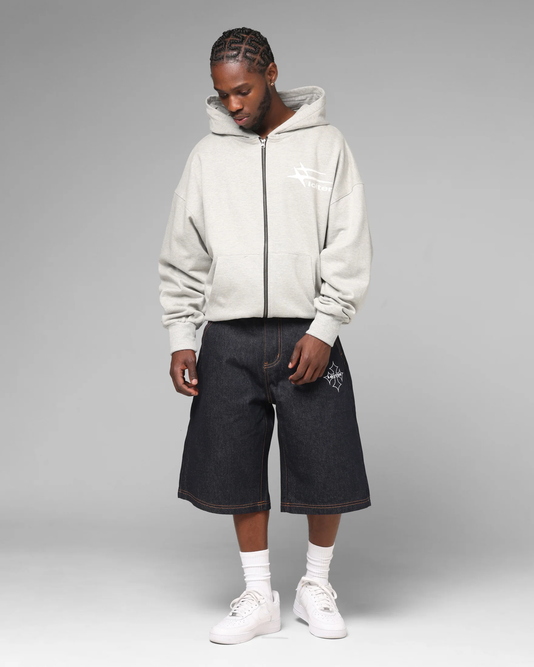 Loiter Hybrid Premium Hoodie Grey - Image 4