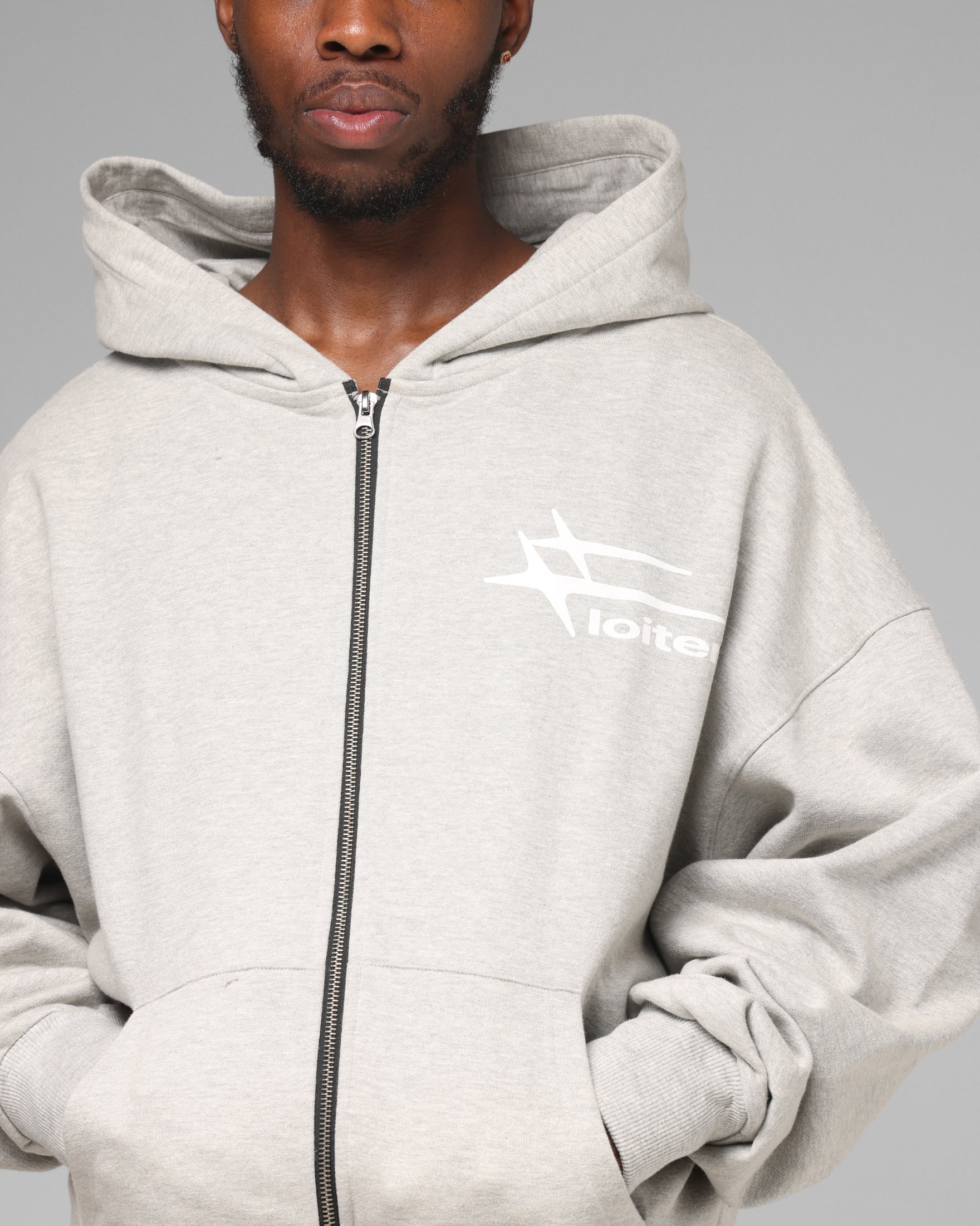 Loiter Hybrid Premium Hoodie Grey - Image 8