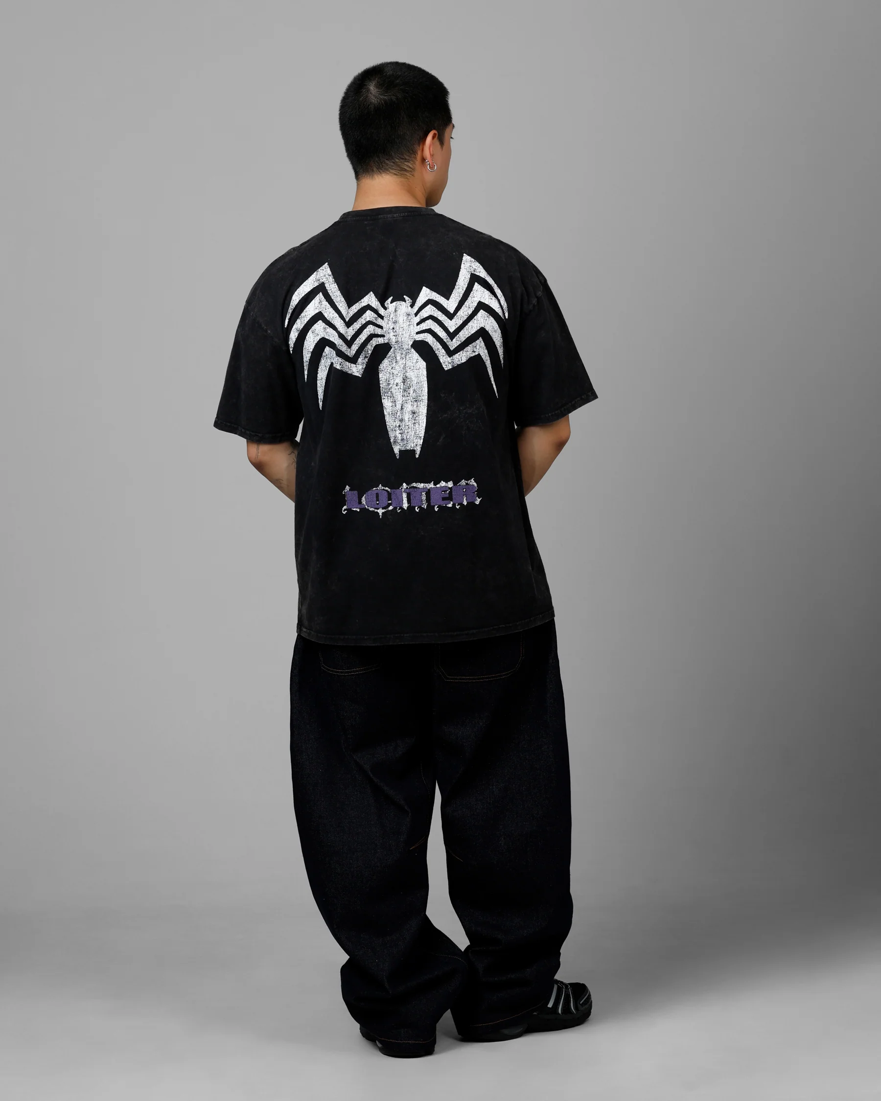 Marvel Venom Vintage T-Shirt Black Acidwash - Image 4