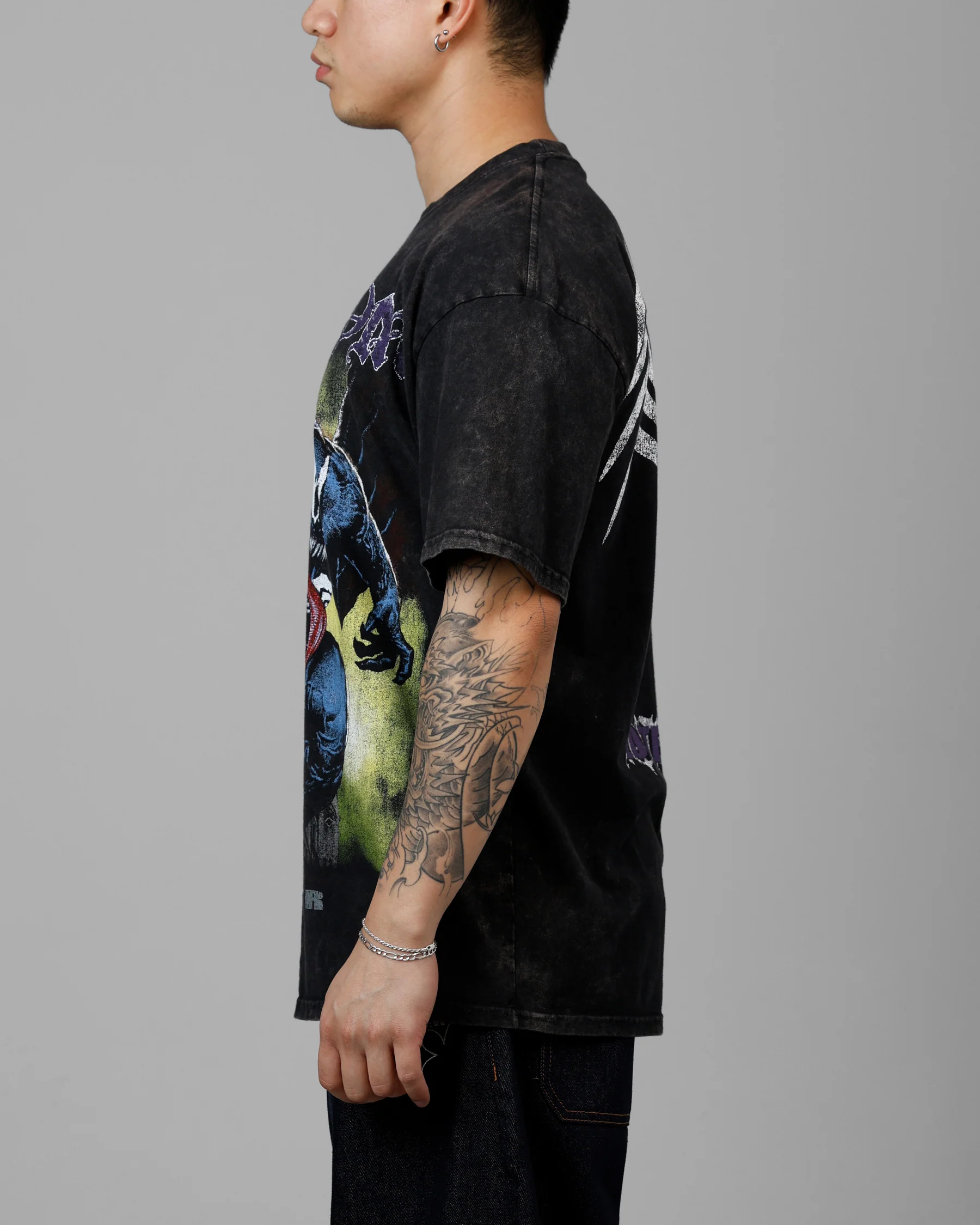 Marvel Venom Vintage T-Shirt Black Acidwash - Image 6
