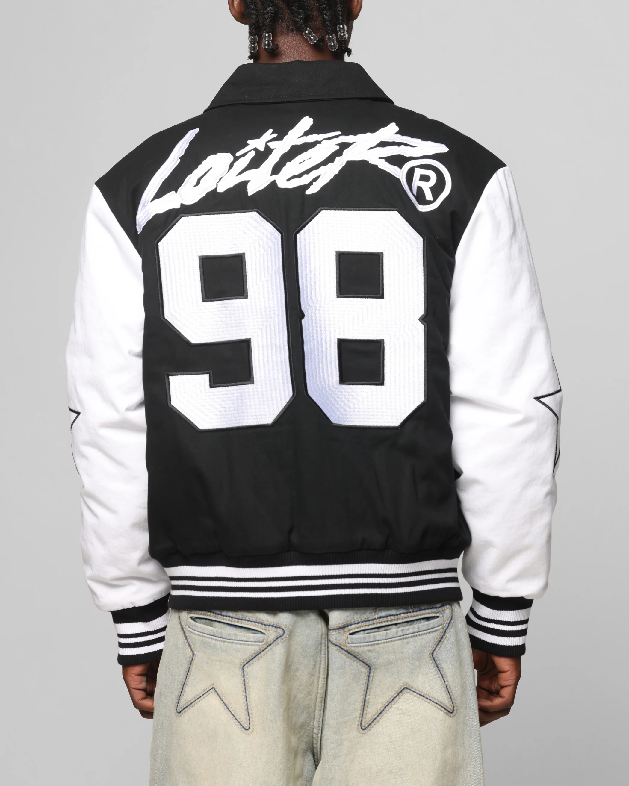 Loiter Vice City Varsity Jacket Black/White - Image 2