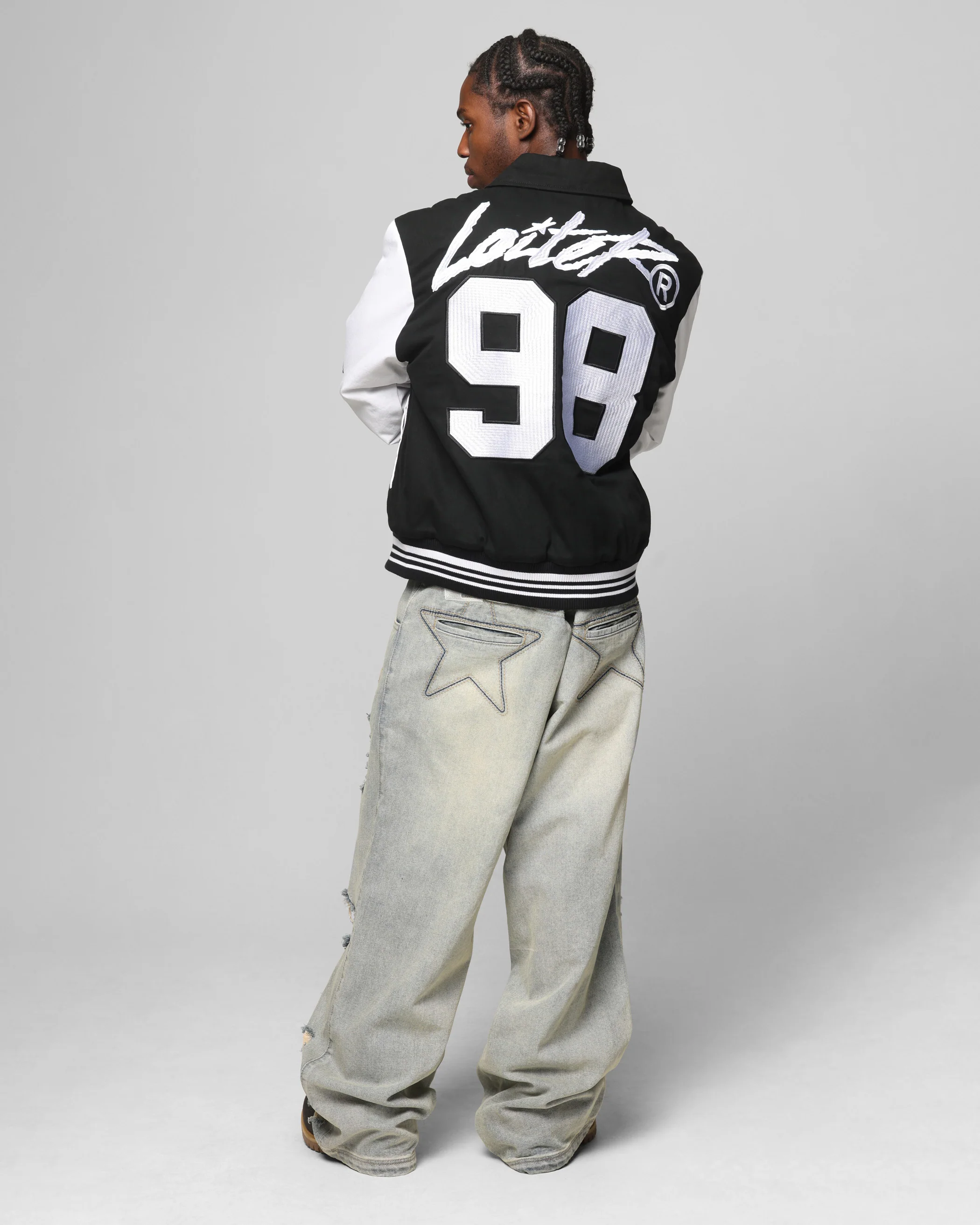 Loiter Vice City Varsity Jacket Black/White - Image 4