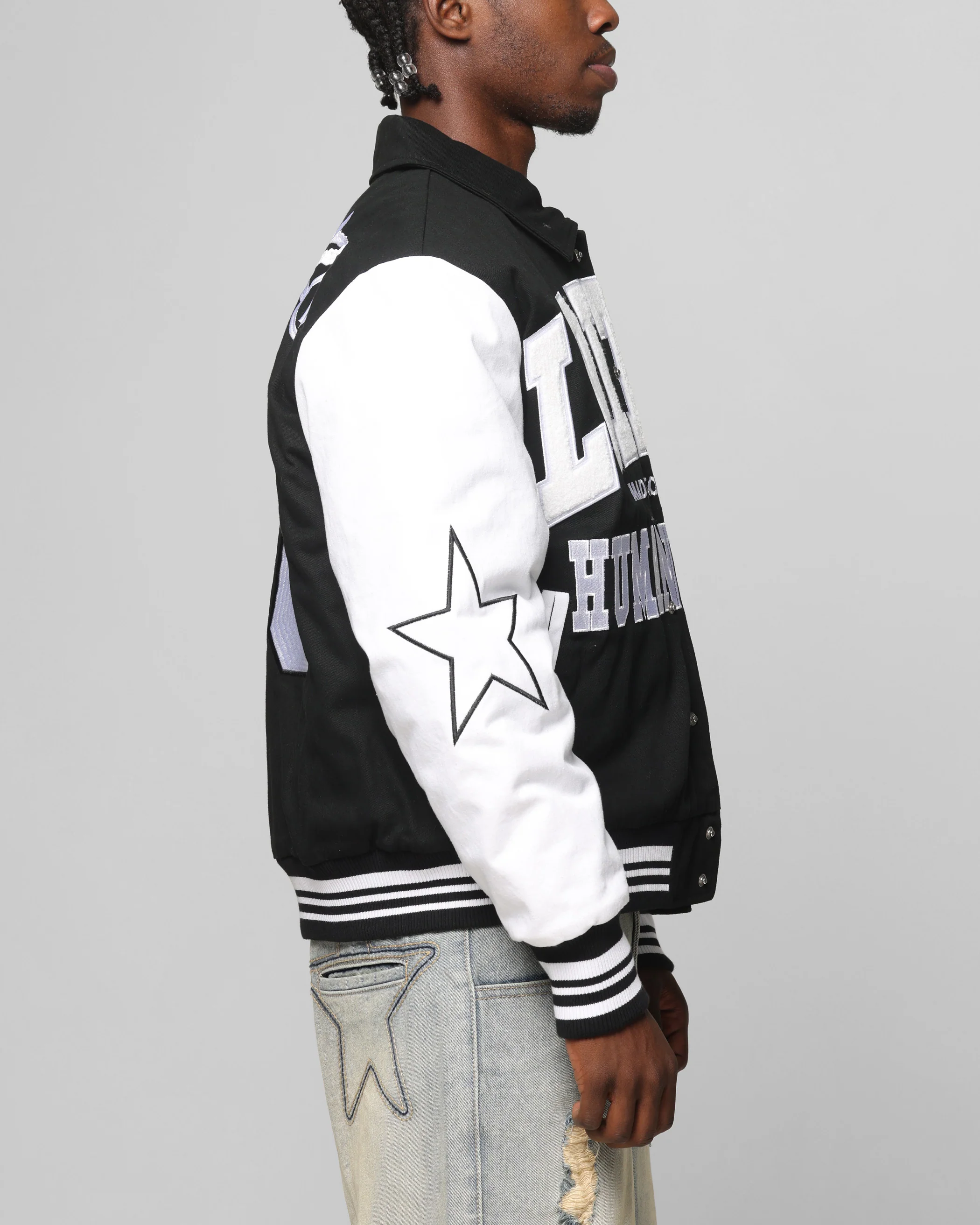 Loiter Vice City Varsity Jacket Black/White - Image 5