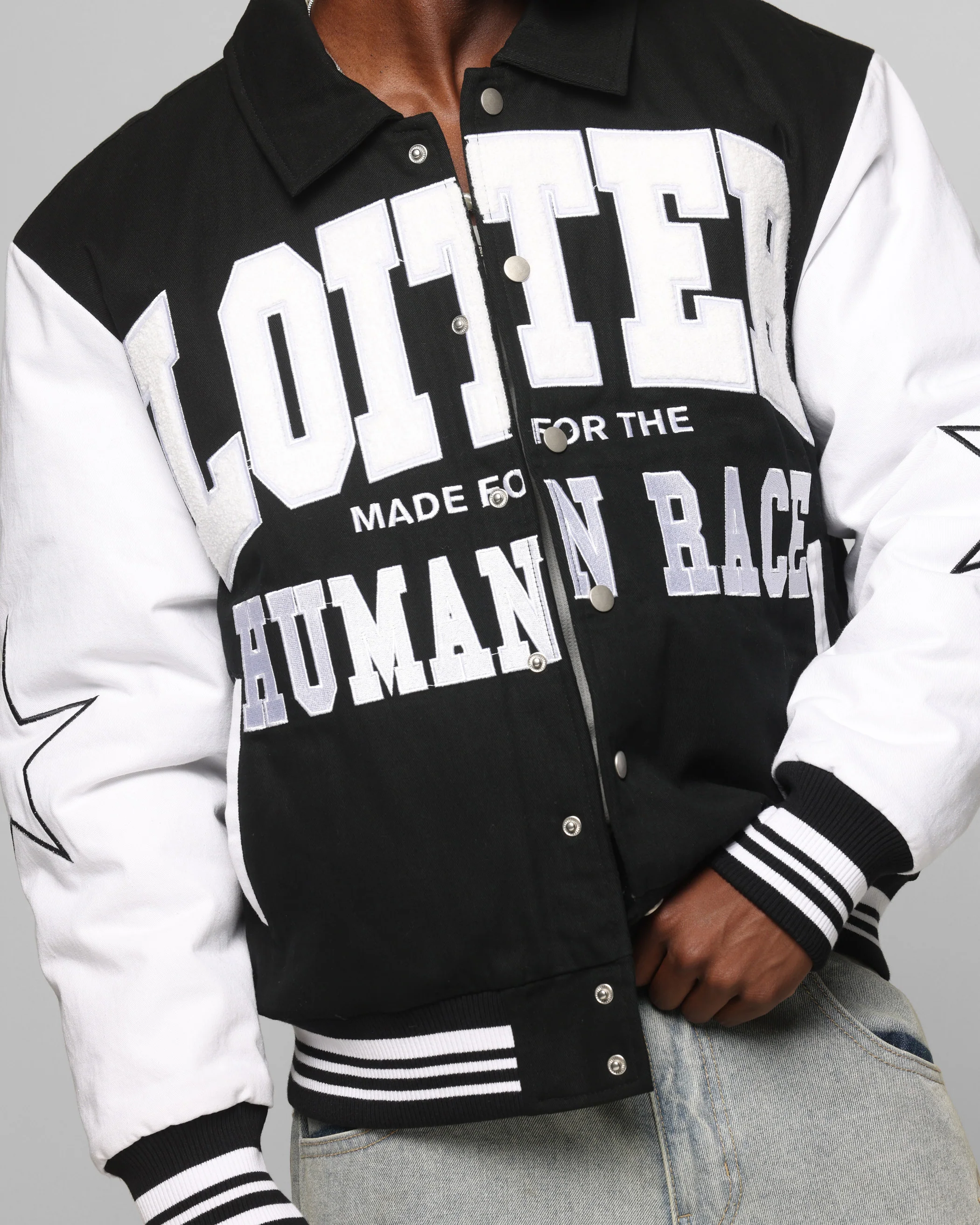 Loiter Vice City Varsity Jacket Black/White - Image 7