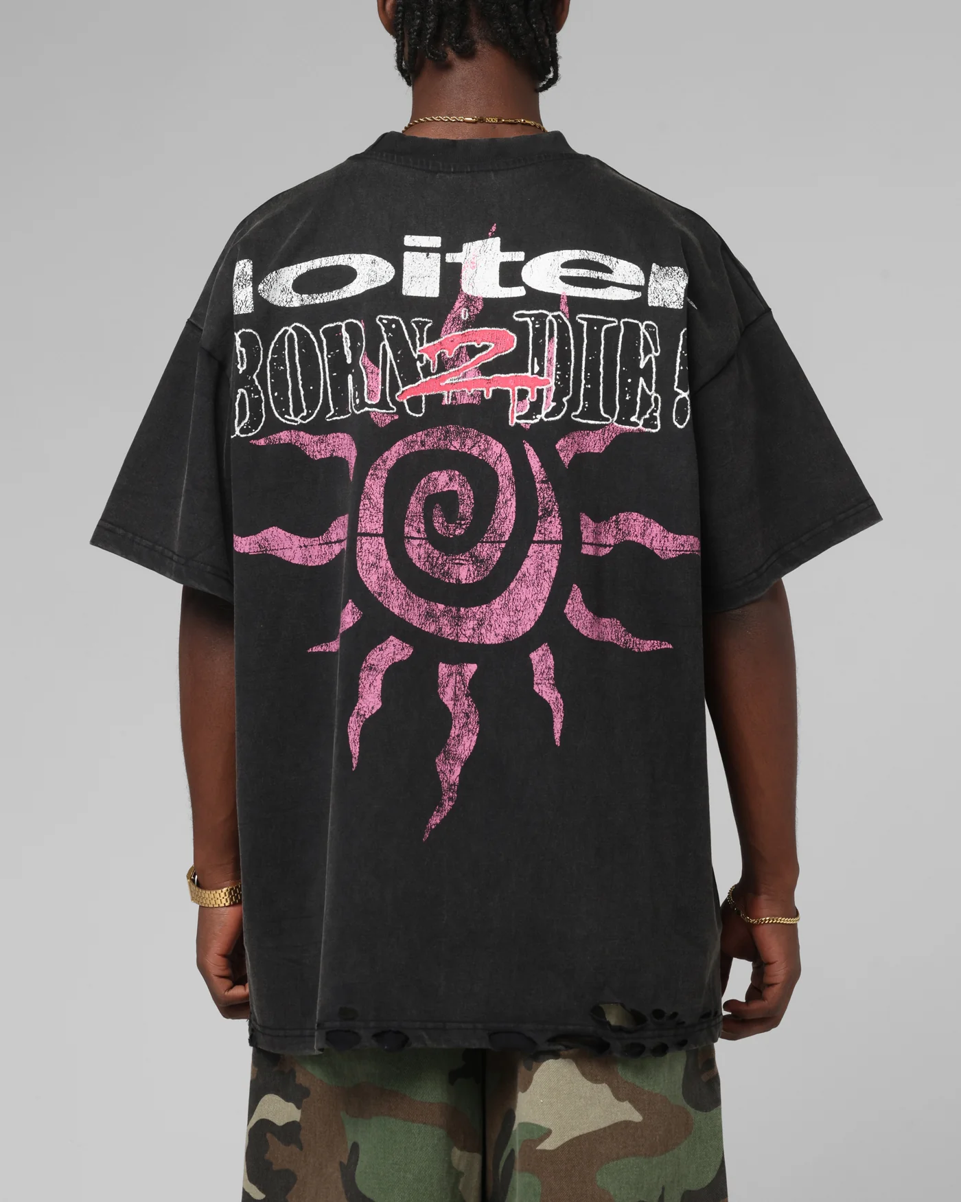Loiter Silicone Premium Vintage T-Shirt Washed Black - Image 2