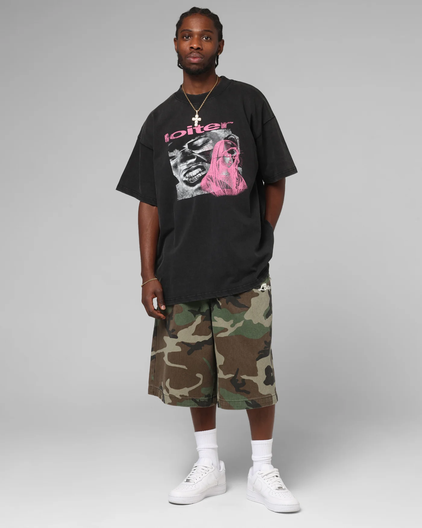 Loiter Silicone Premium Vintage T-Shirt Washed Black - Image 4