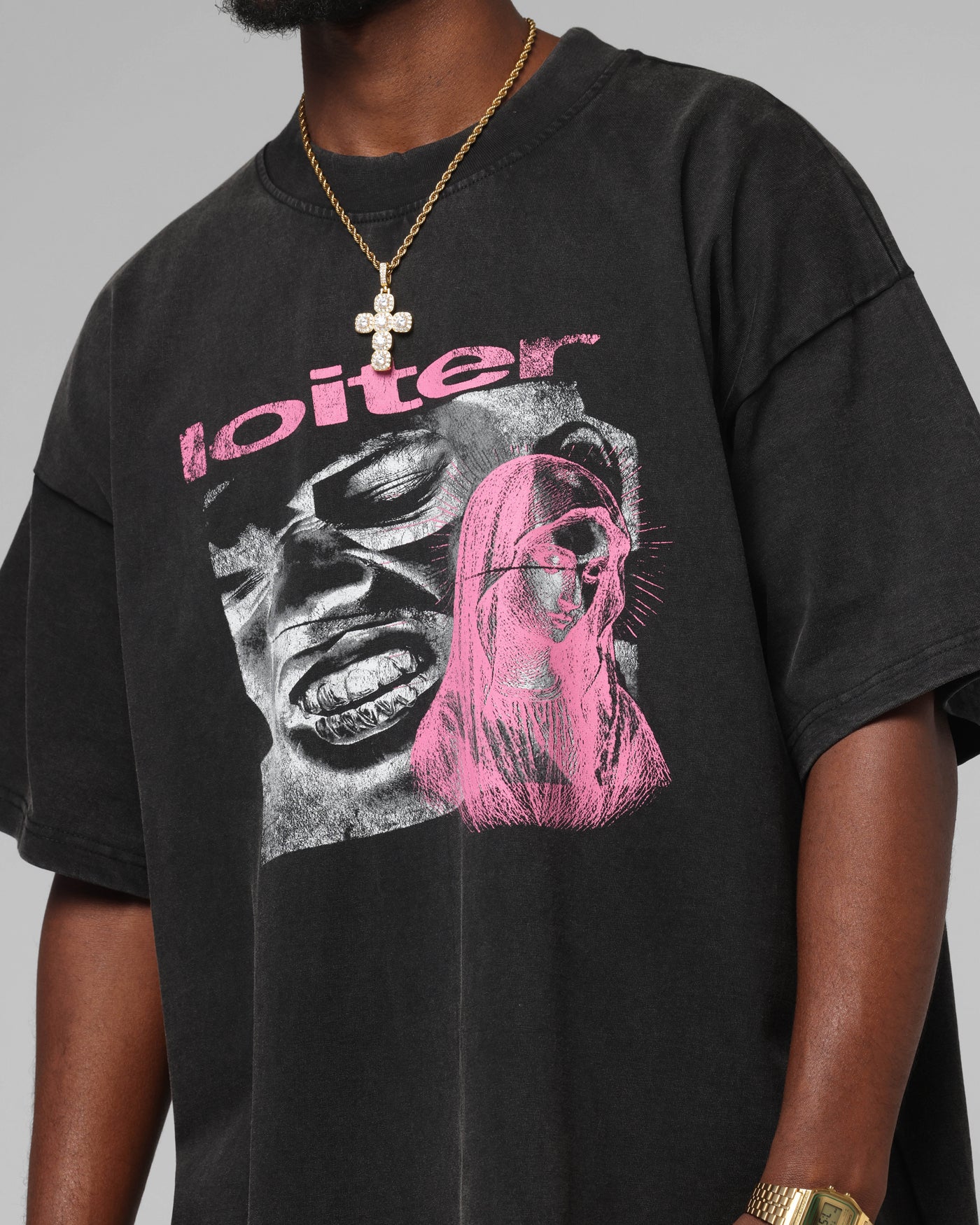 Loiter Silicone Premium Vintage T-Shirt Washed Black - Image 7