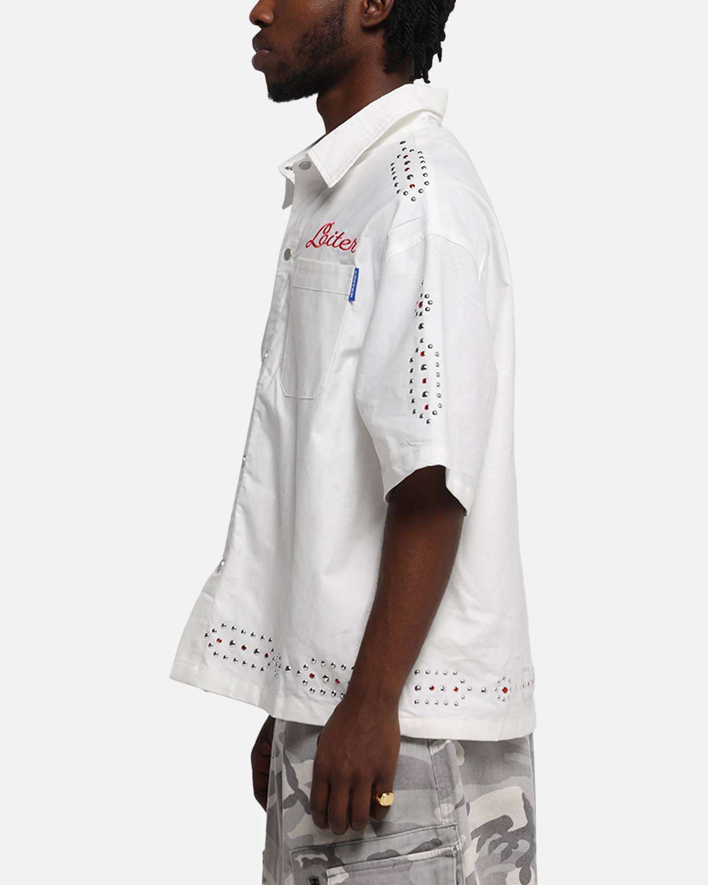 Loiter Western Button Up Shirt Cream - Image 5