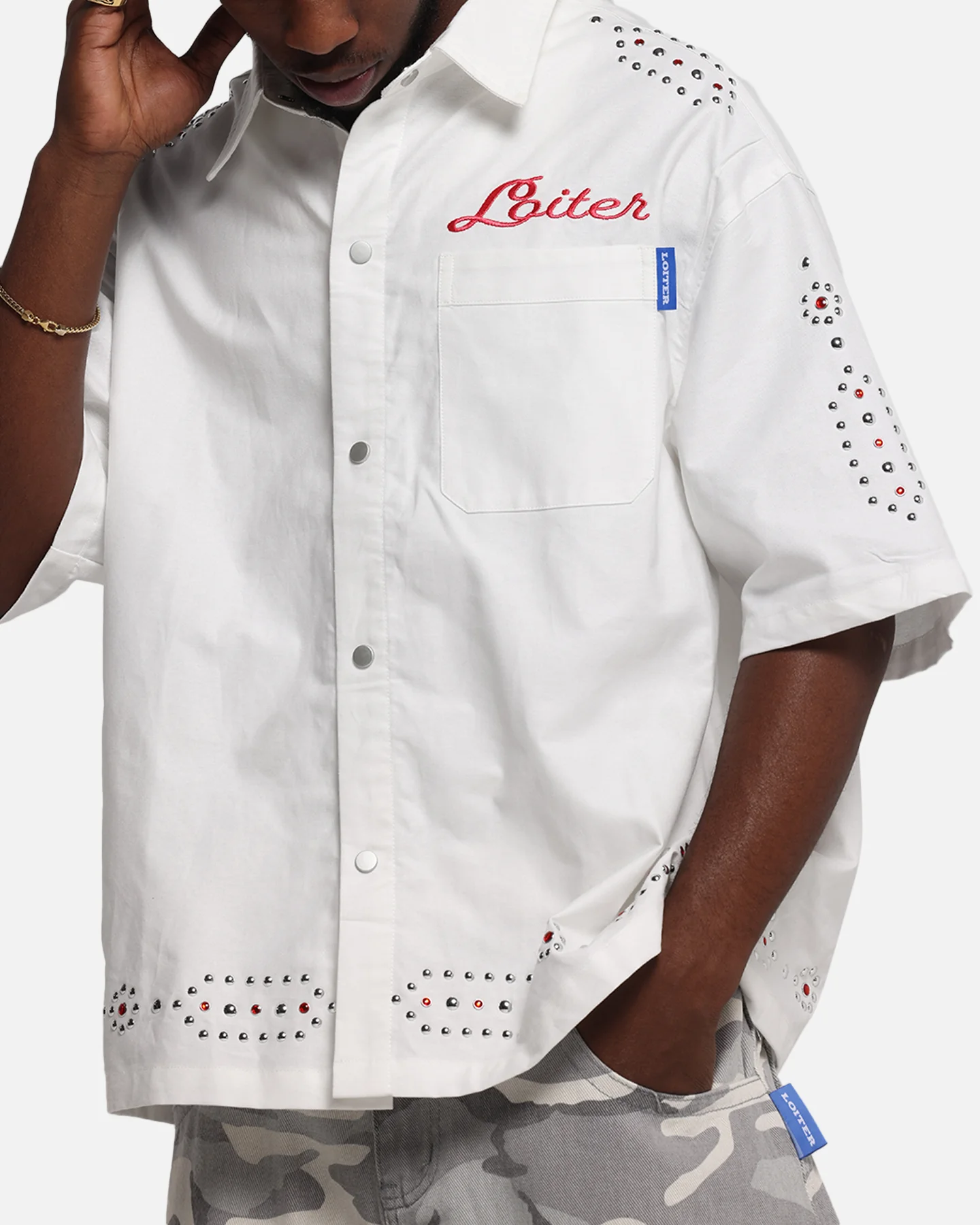 Loiter Western Button Up Shirt Cream - Image 7