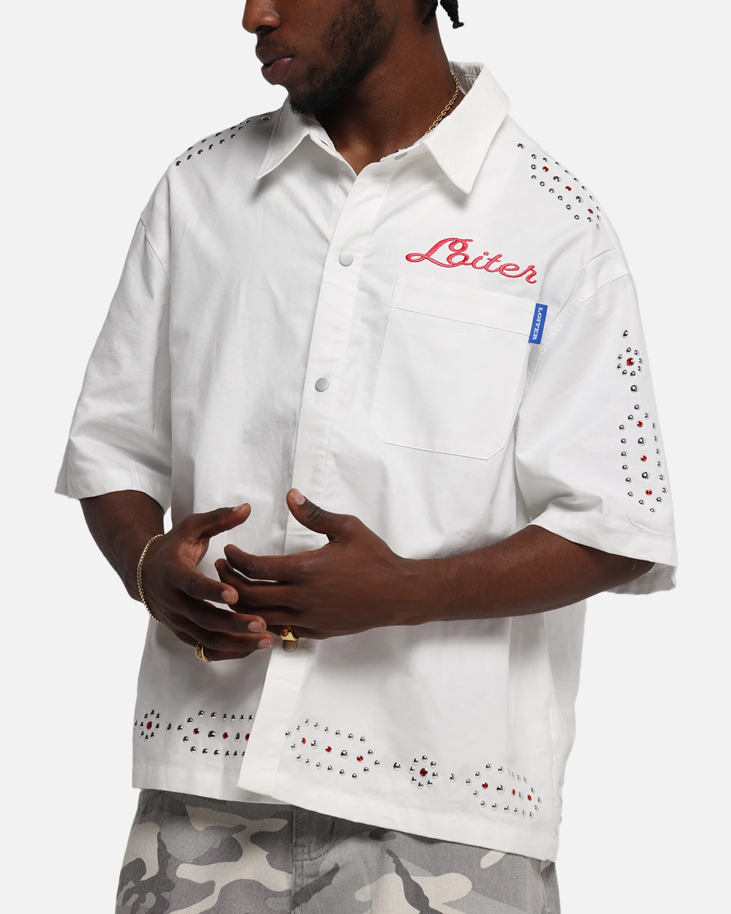 Loiter Western Button Up Shirt Cream - Image 8