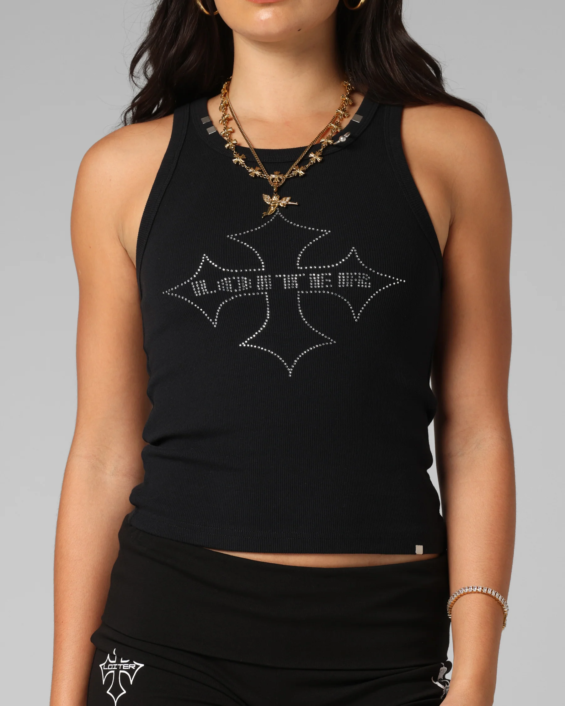 Bullrush Cropped Tank Black - Image 6