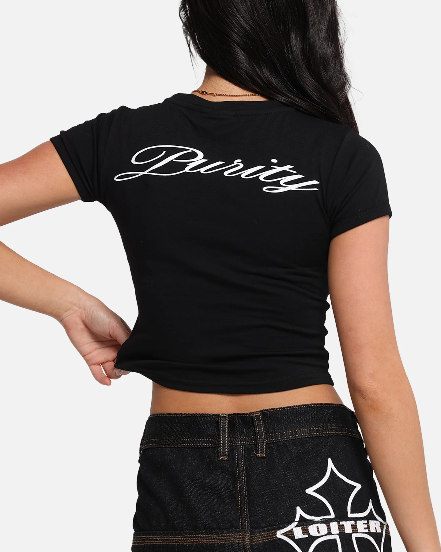 Women's Purity Baby T-Shirt Black - Image 8