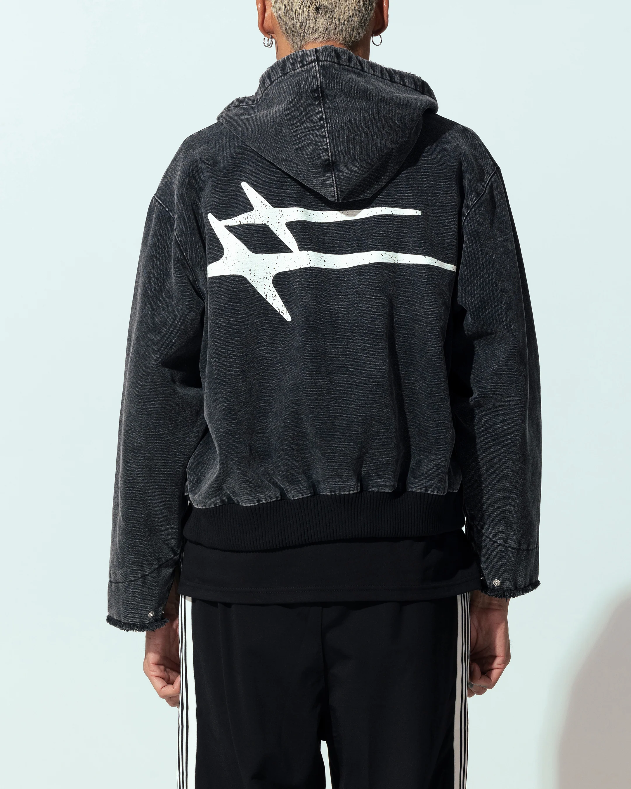 Loiter Workwear Zip Jacket Vintage Black - Image 2