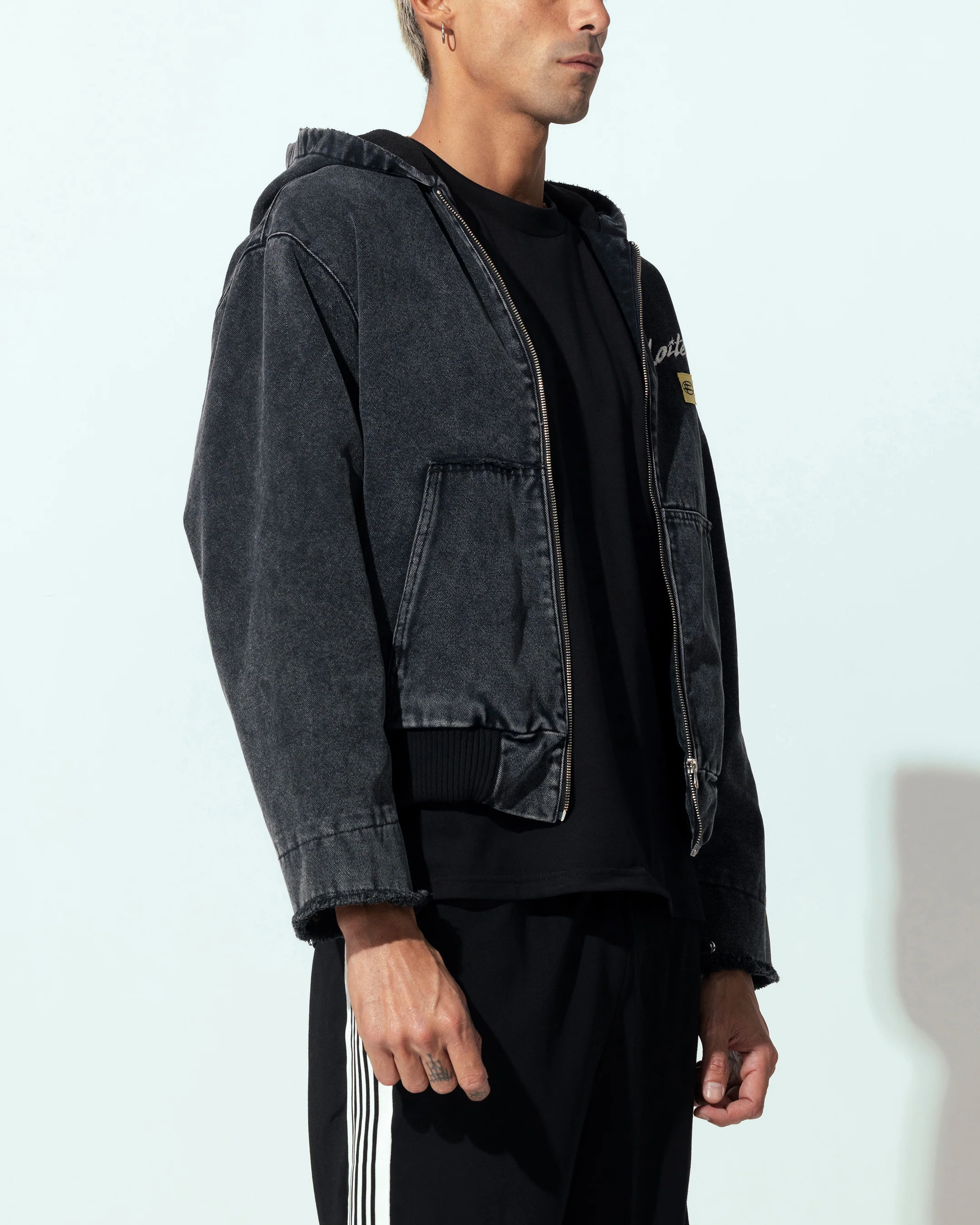 Loiter Workwear Zip Jacket Vintage Black - Image 5