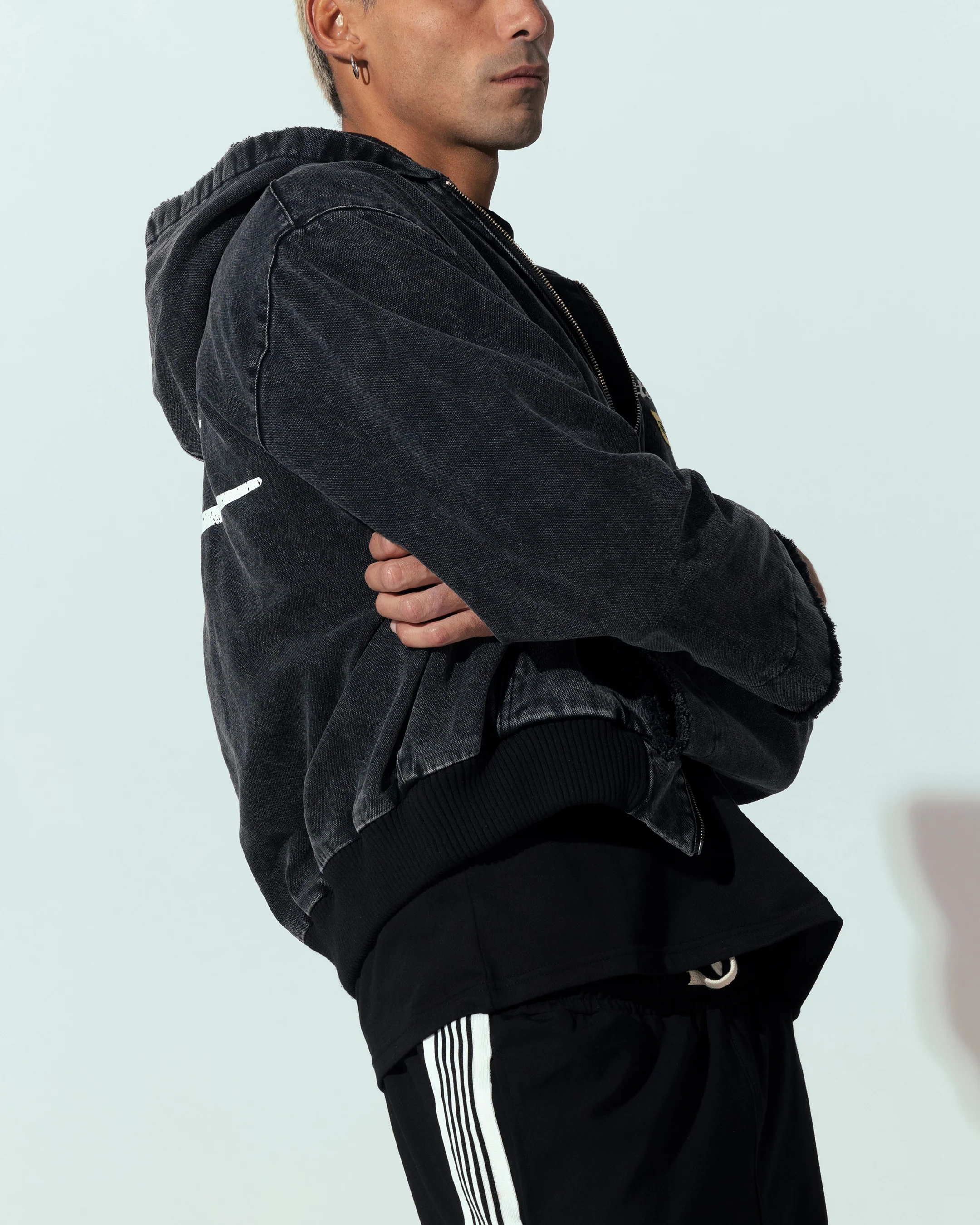 Loiter Workwear Zip Jacket Vintage Black - Image 8
